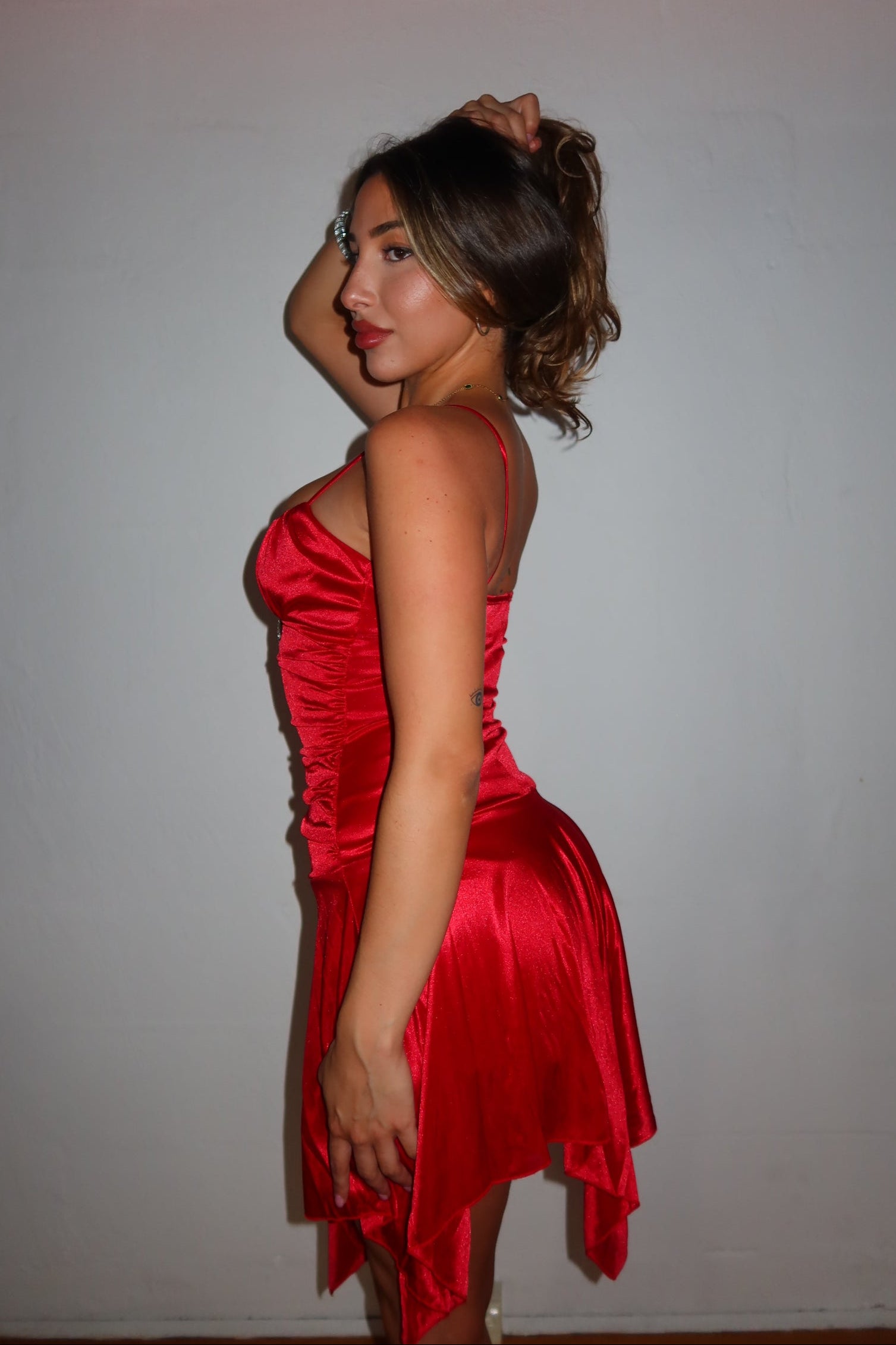 Satin Midi vday dress S/M