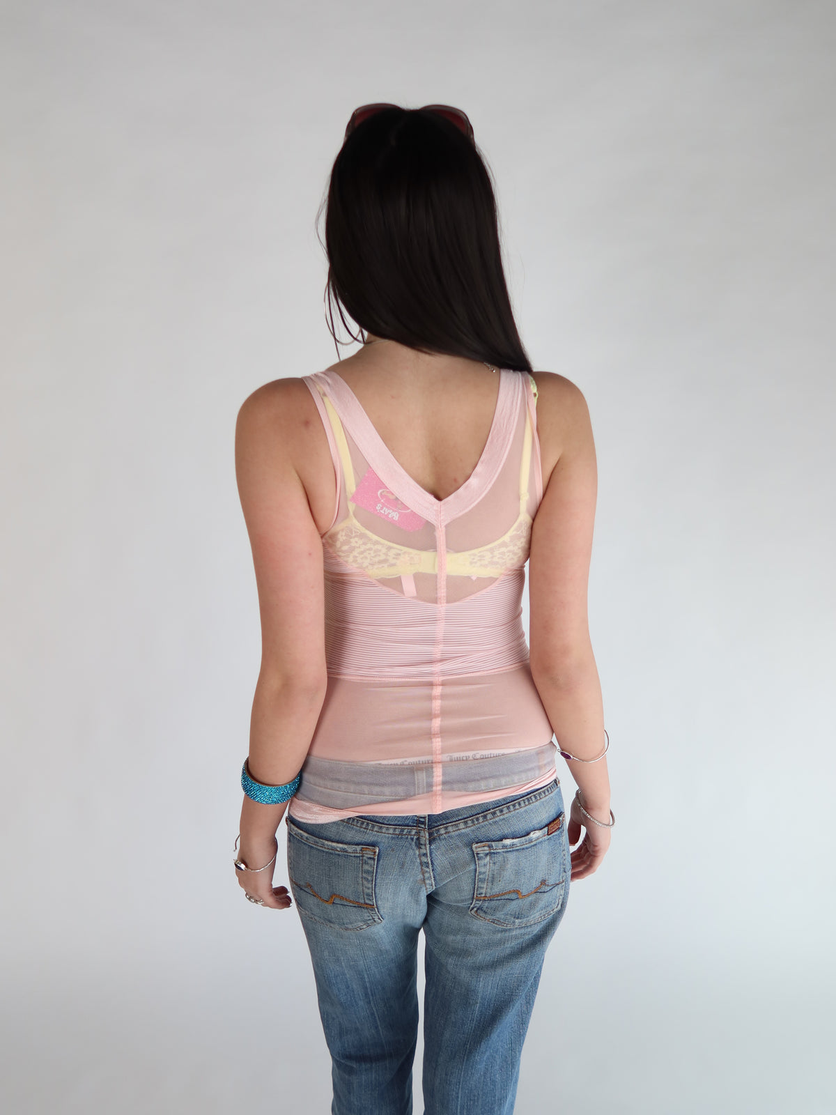 Pink Mesh Corset Top S/M