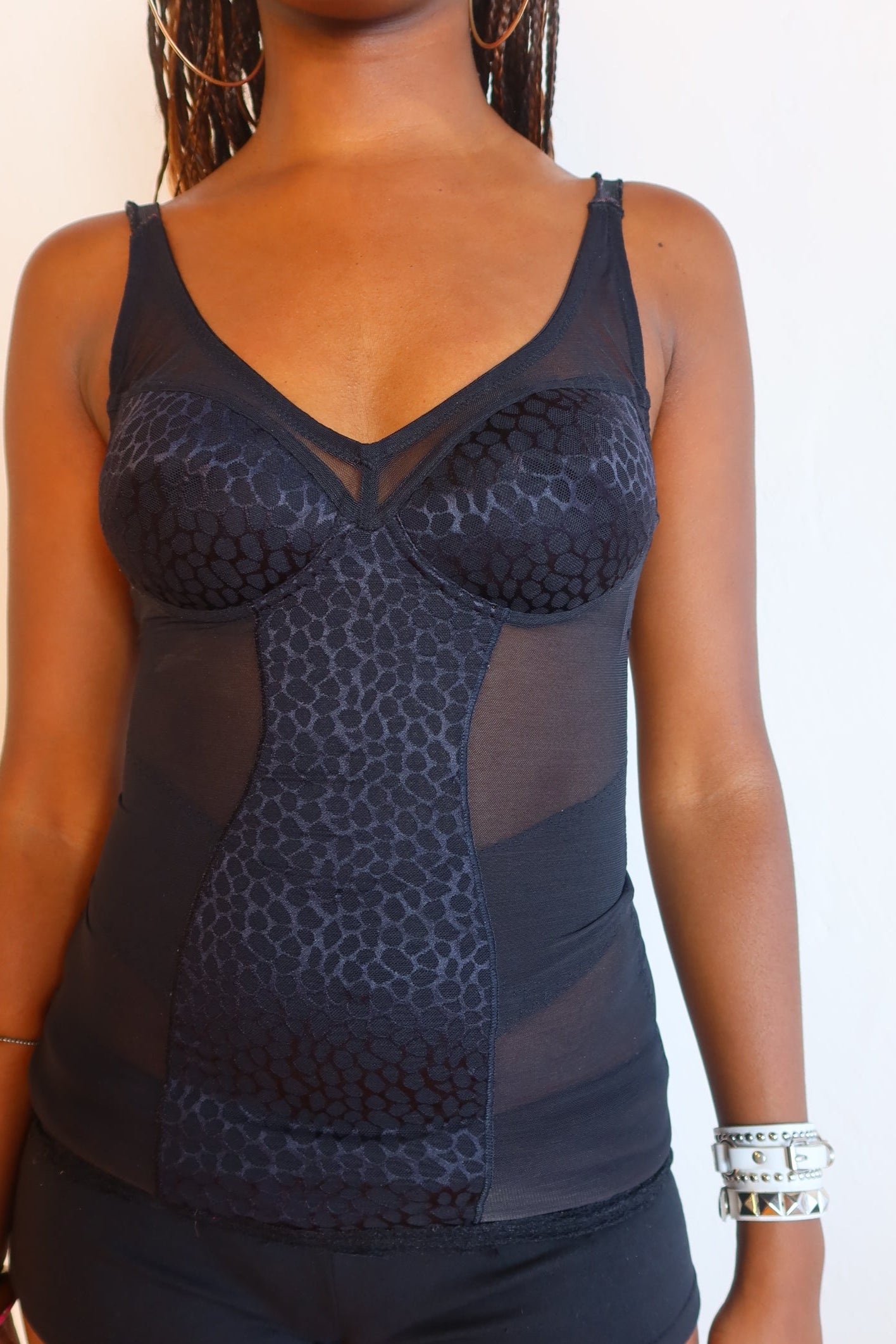 Y2K Mesh Corset Tank S/M