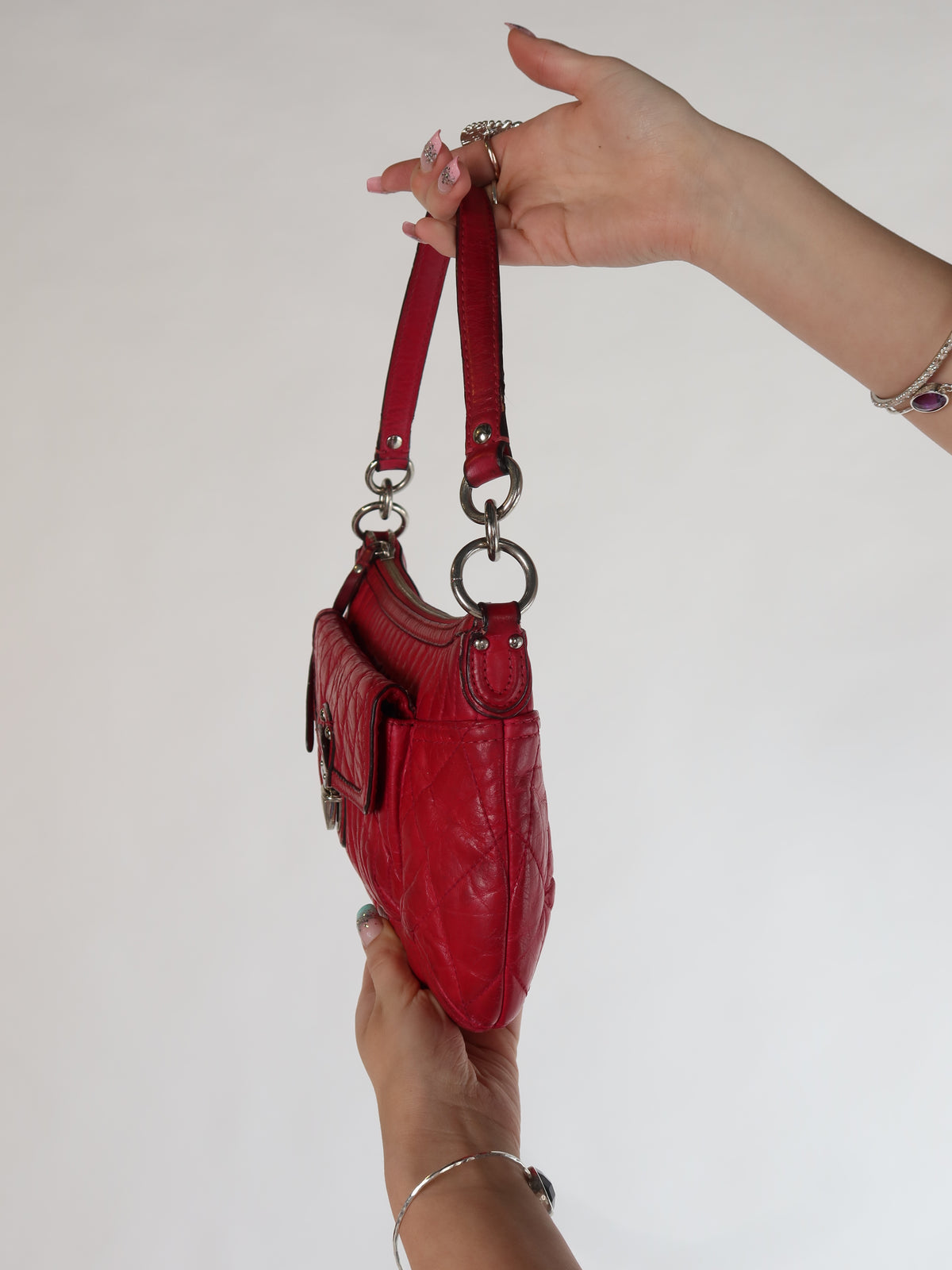 Coach Red Quilted Leather Shoulder Bag