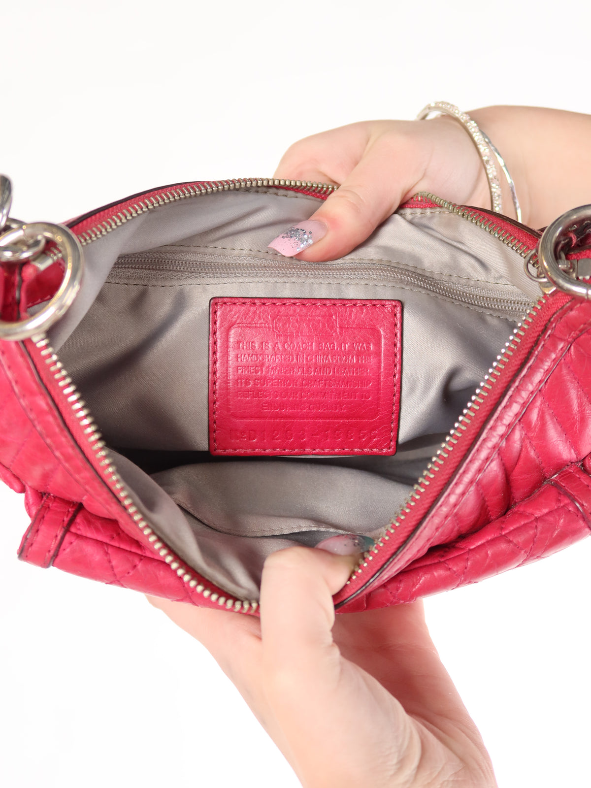 Coach Red Quilted Leather Shoulder Bag