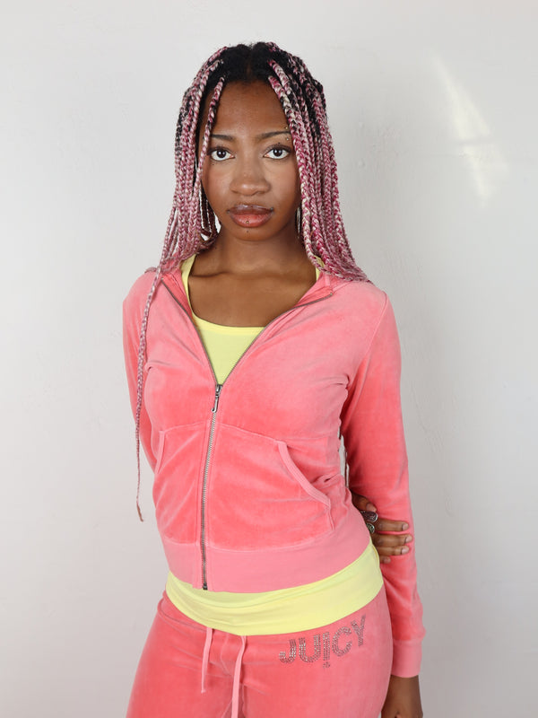 Vintage Juicy Couture peachy set, Y2K resale clothing at Brat's Closet.