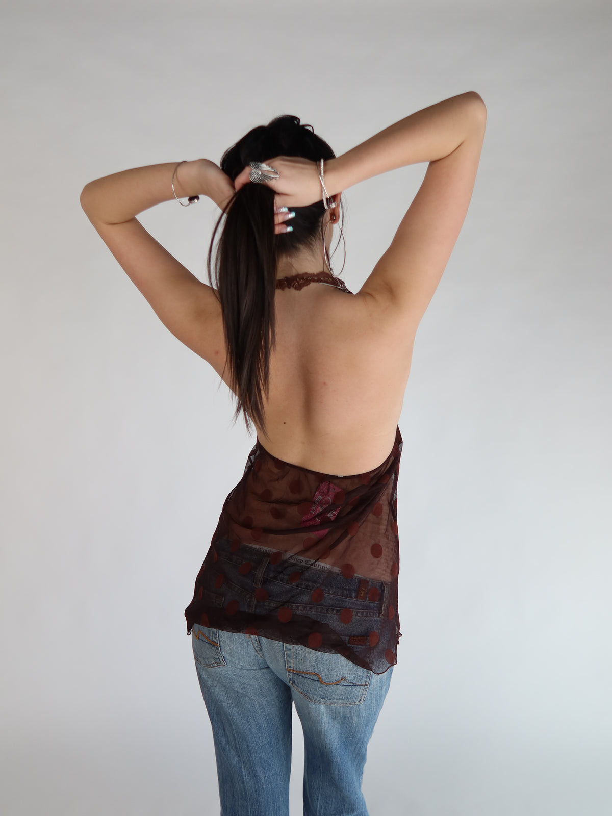 Brown Polka Dot Halter S/M
