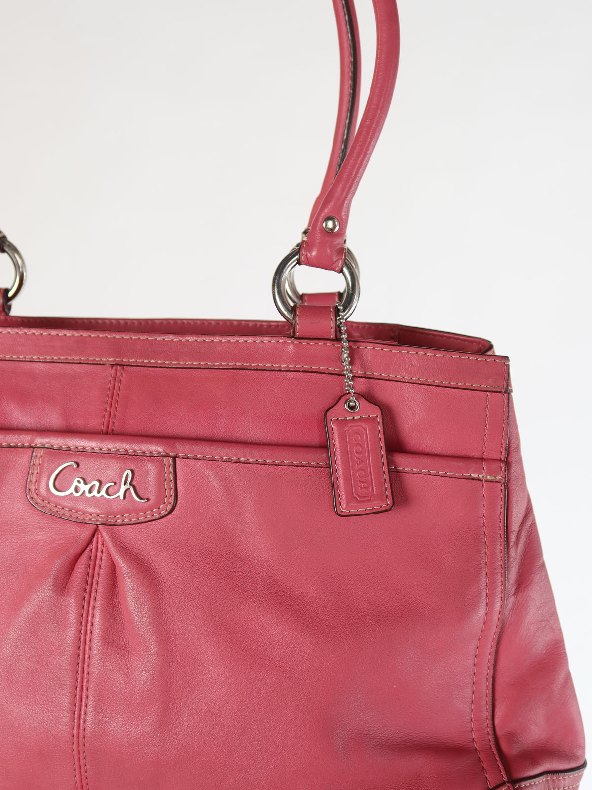 Coach Raspberry Leather Satchel Bag
