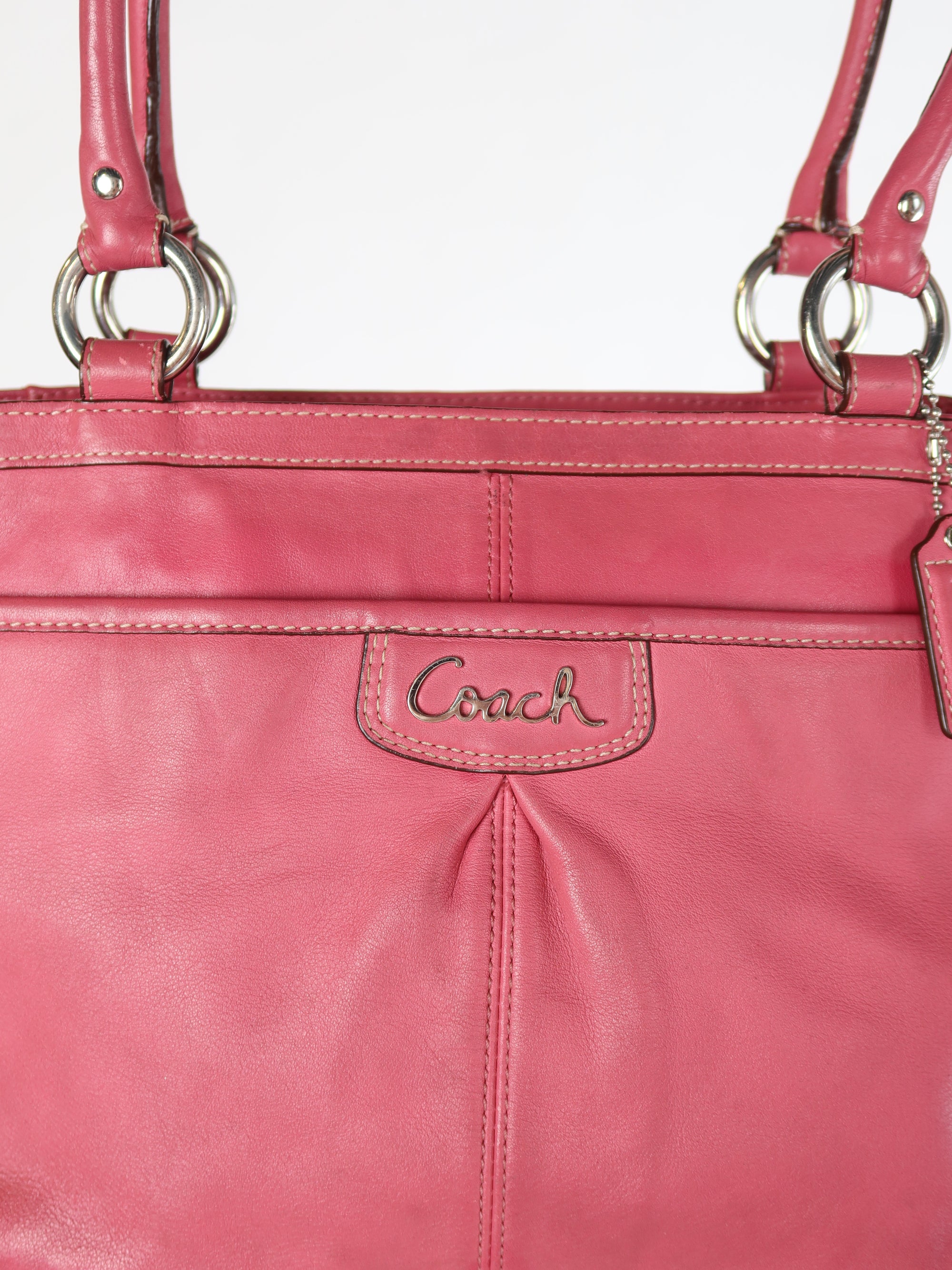 Coach Raspberry Leather Satchel Bag
