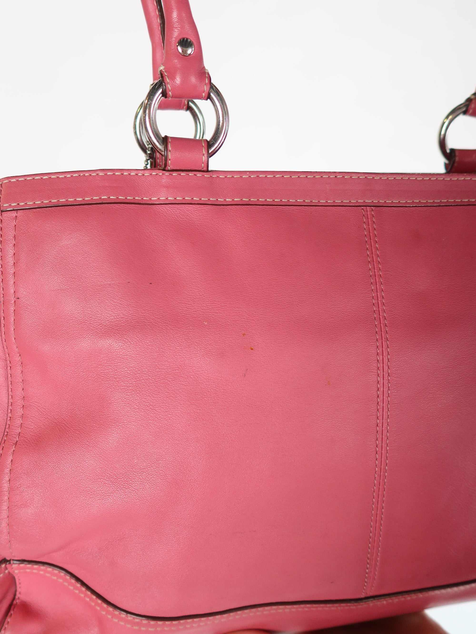 Coach Raspberry Leather Satchel Bag