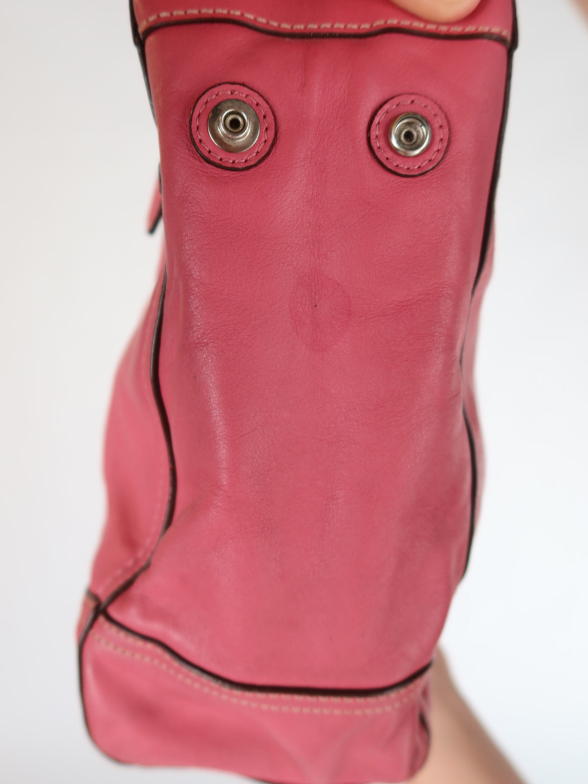 Coach Raspberry Leather Satchel Bag