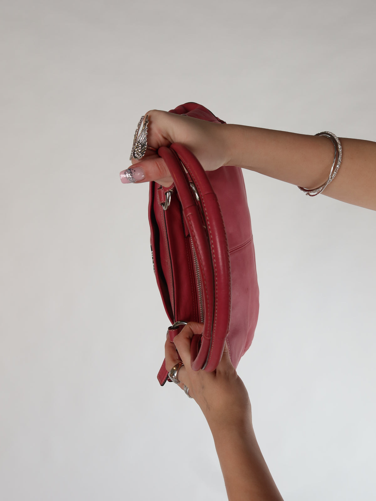 Coach Raspberry Leather Satchel Bag