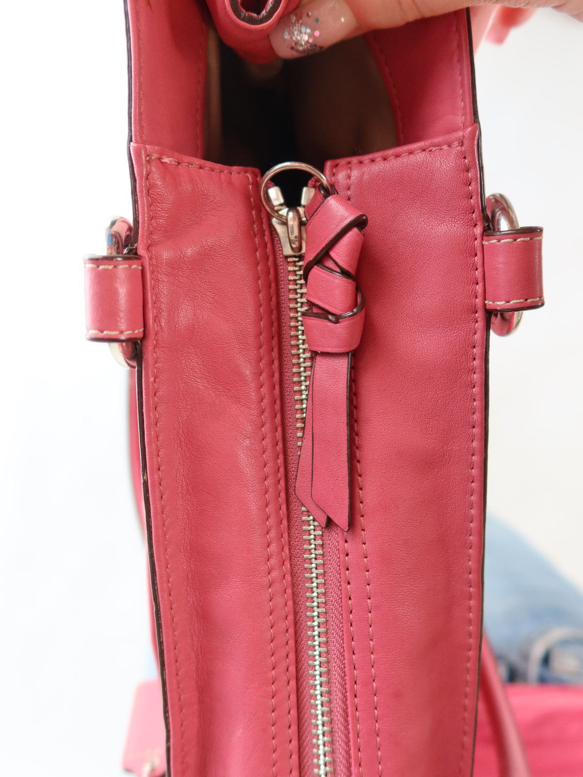 Coach Raspberry Leather Satchel Bag