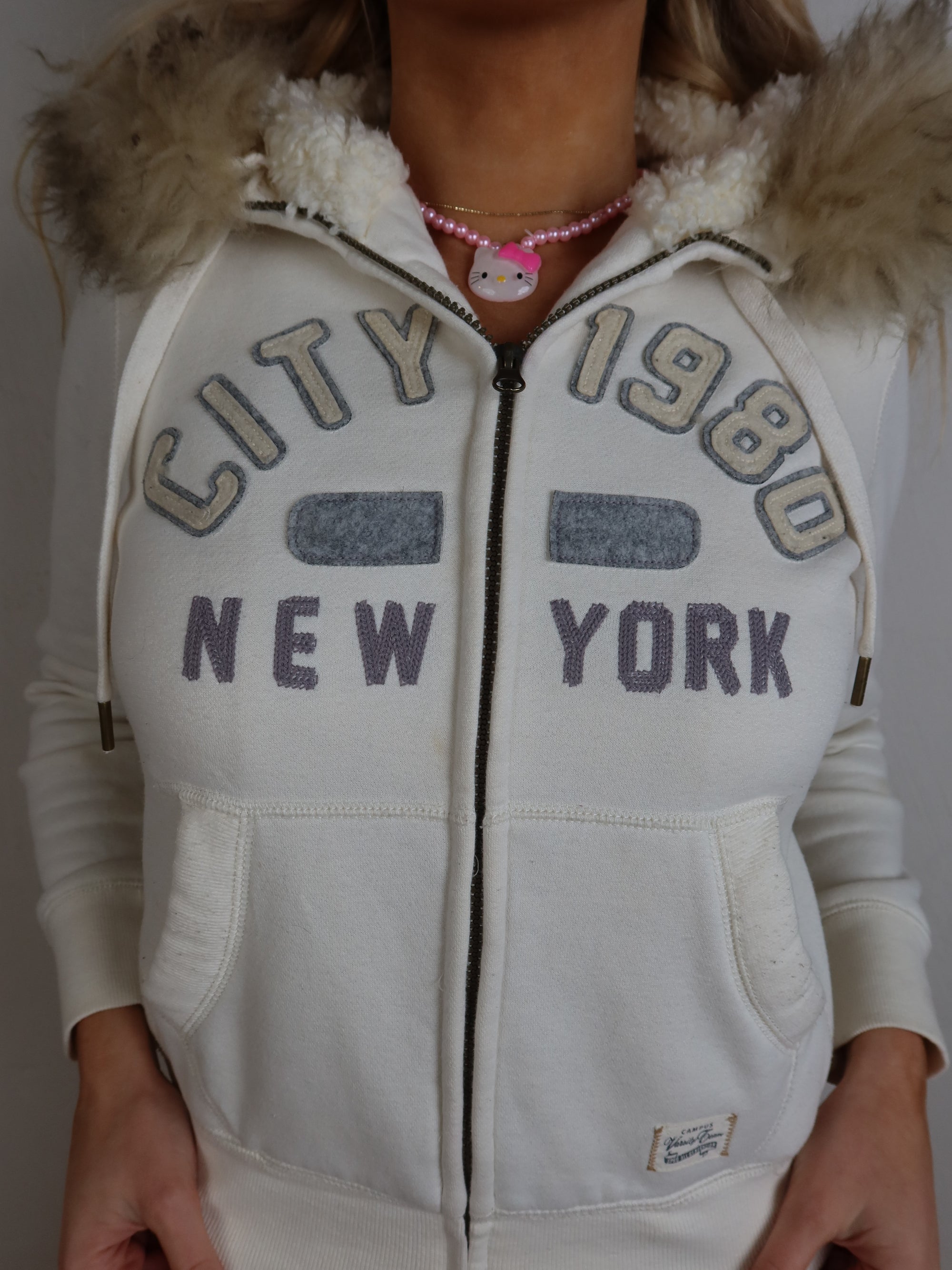 00's Detachable Fur Jacket S/M