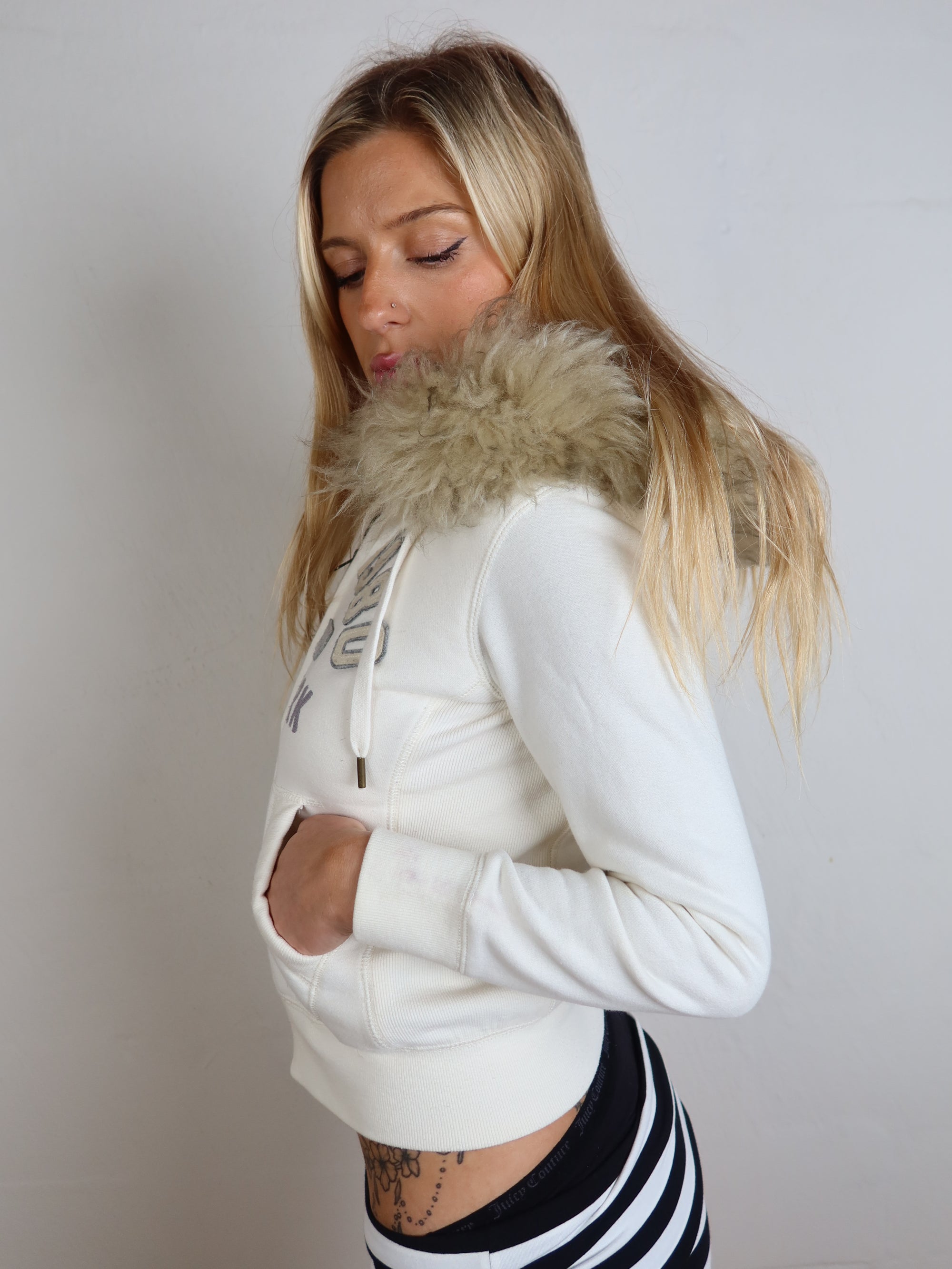 00's Detachable Fur Jacket S/M