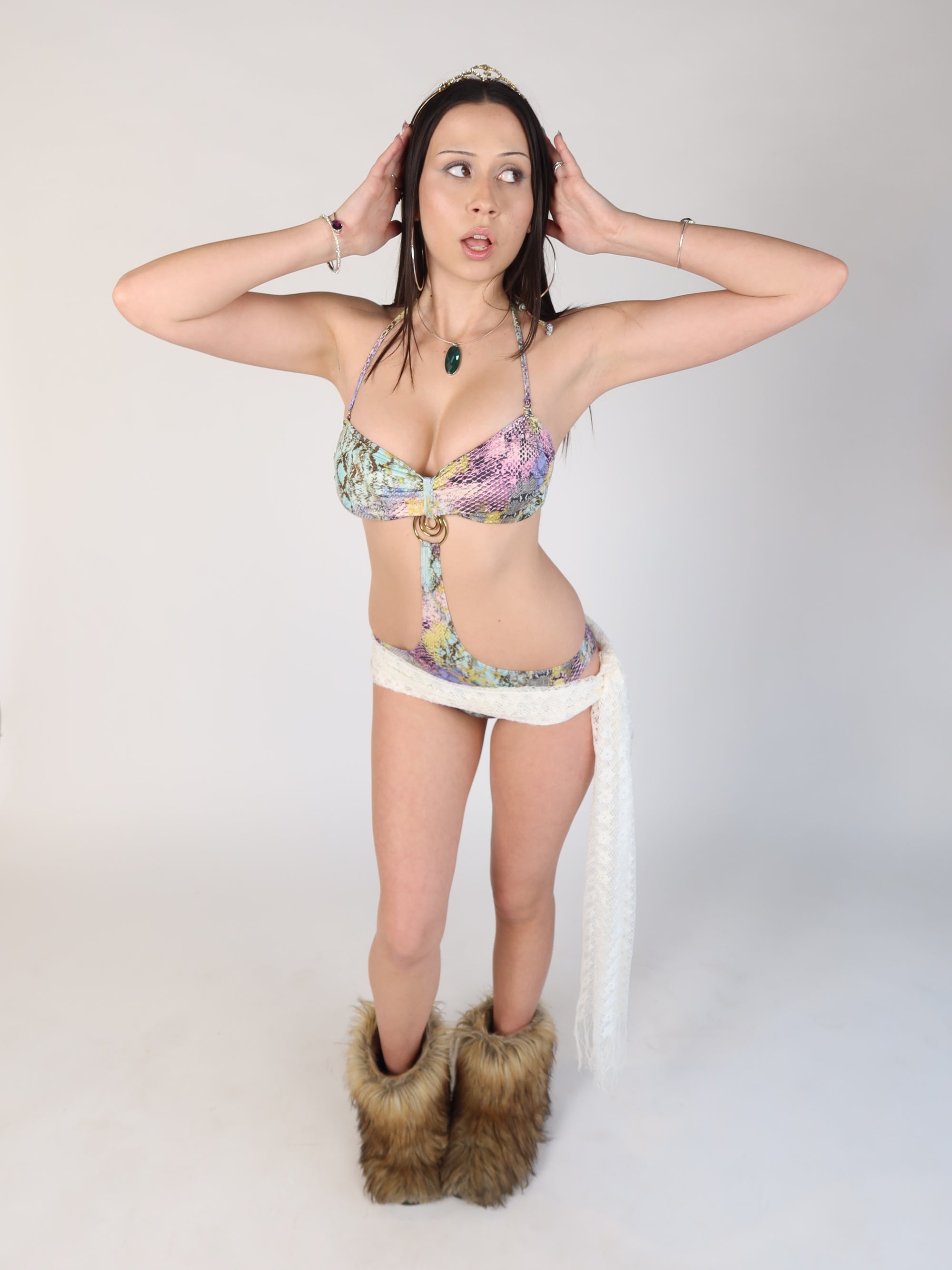 Pastel Snakeskin One-Piece S/M