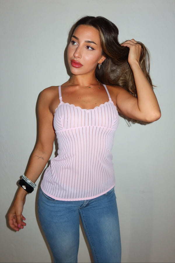 Y2K Stripe Singlet Top S