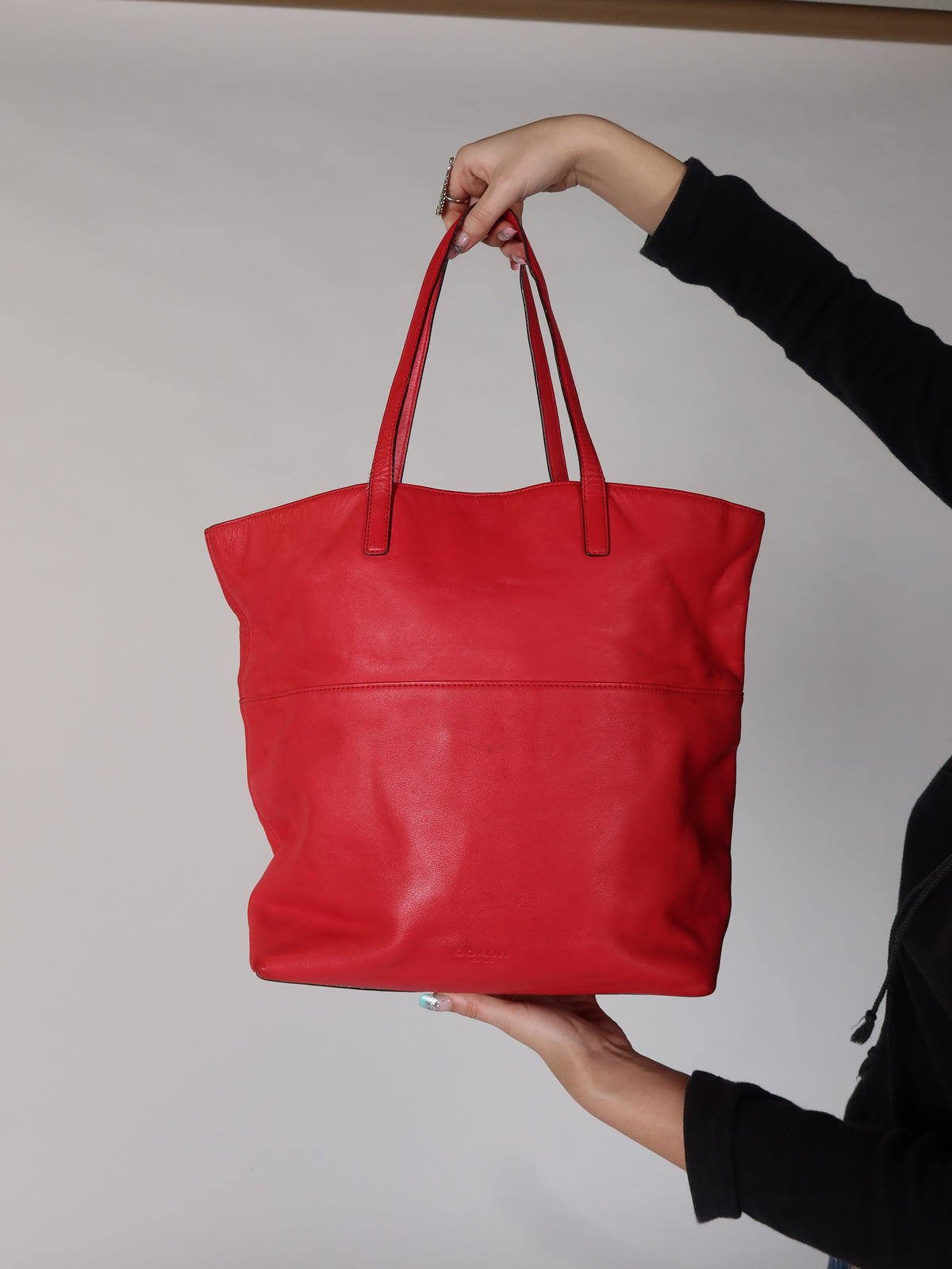 Coach Red Leather Tote Bag