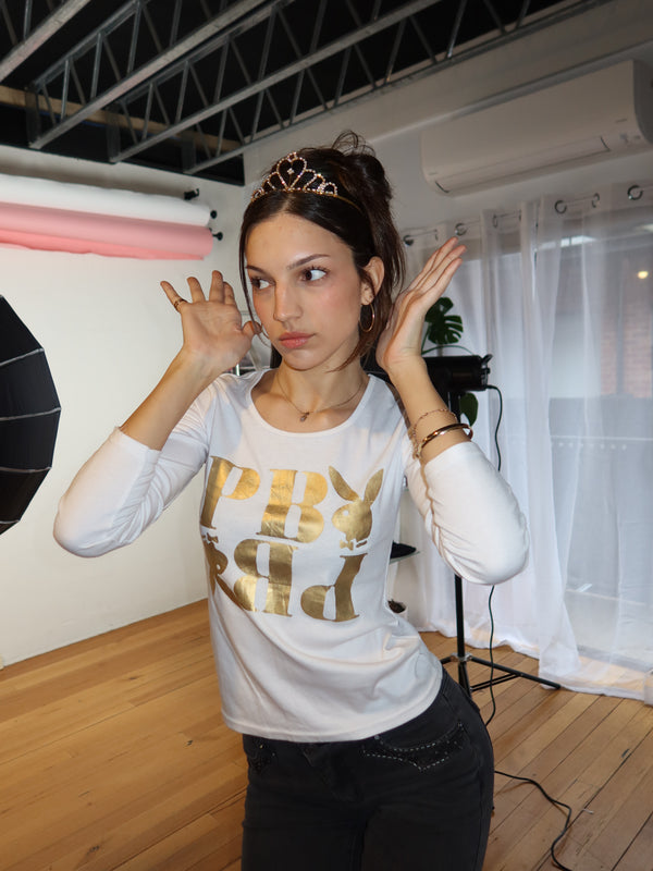 Vintage Playboy top, Y2K resale clothing at Brat's Closet.