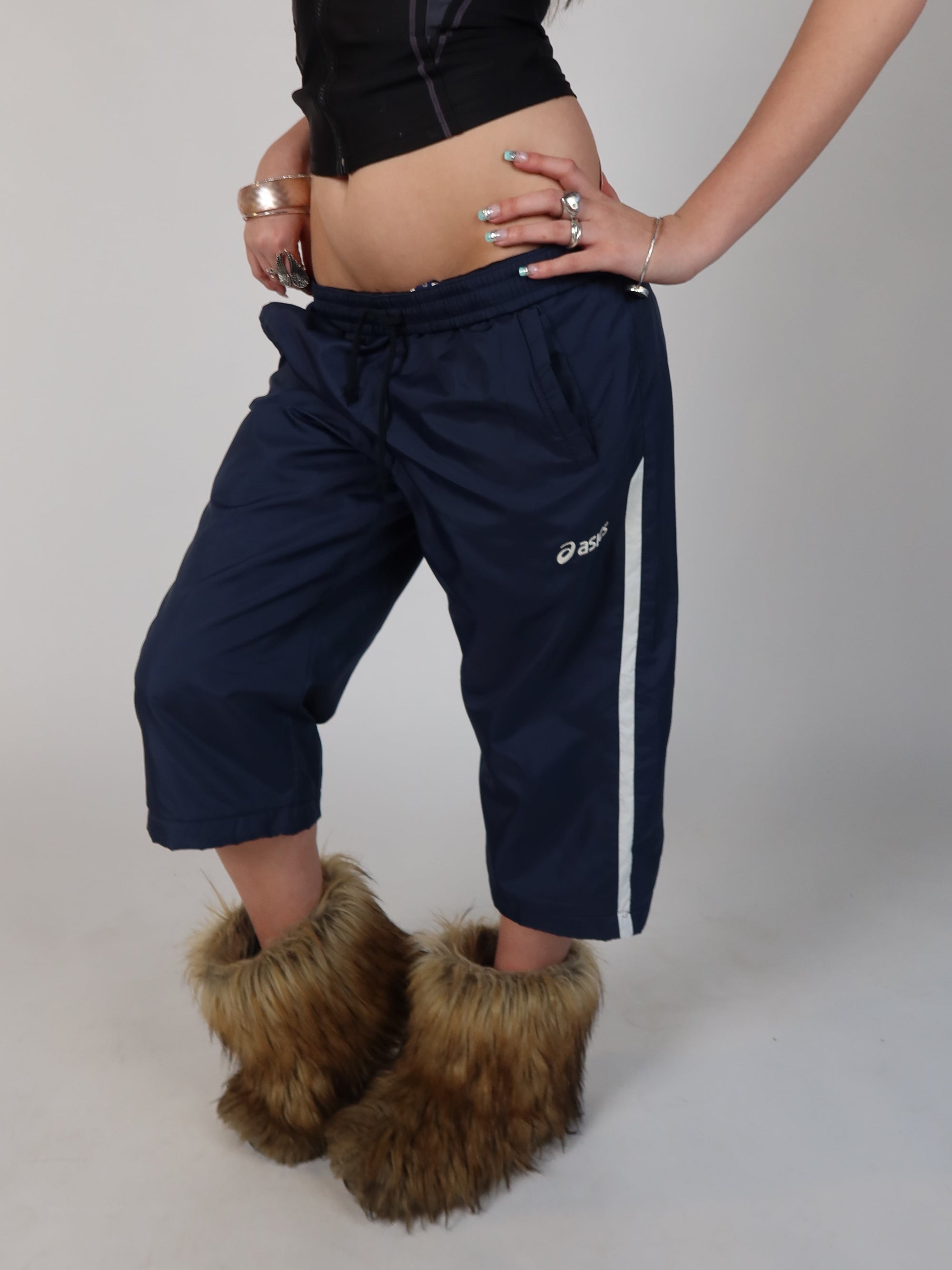 Asics Navy Track Pants S/M