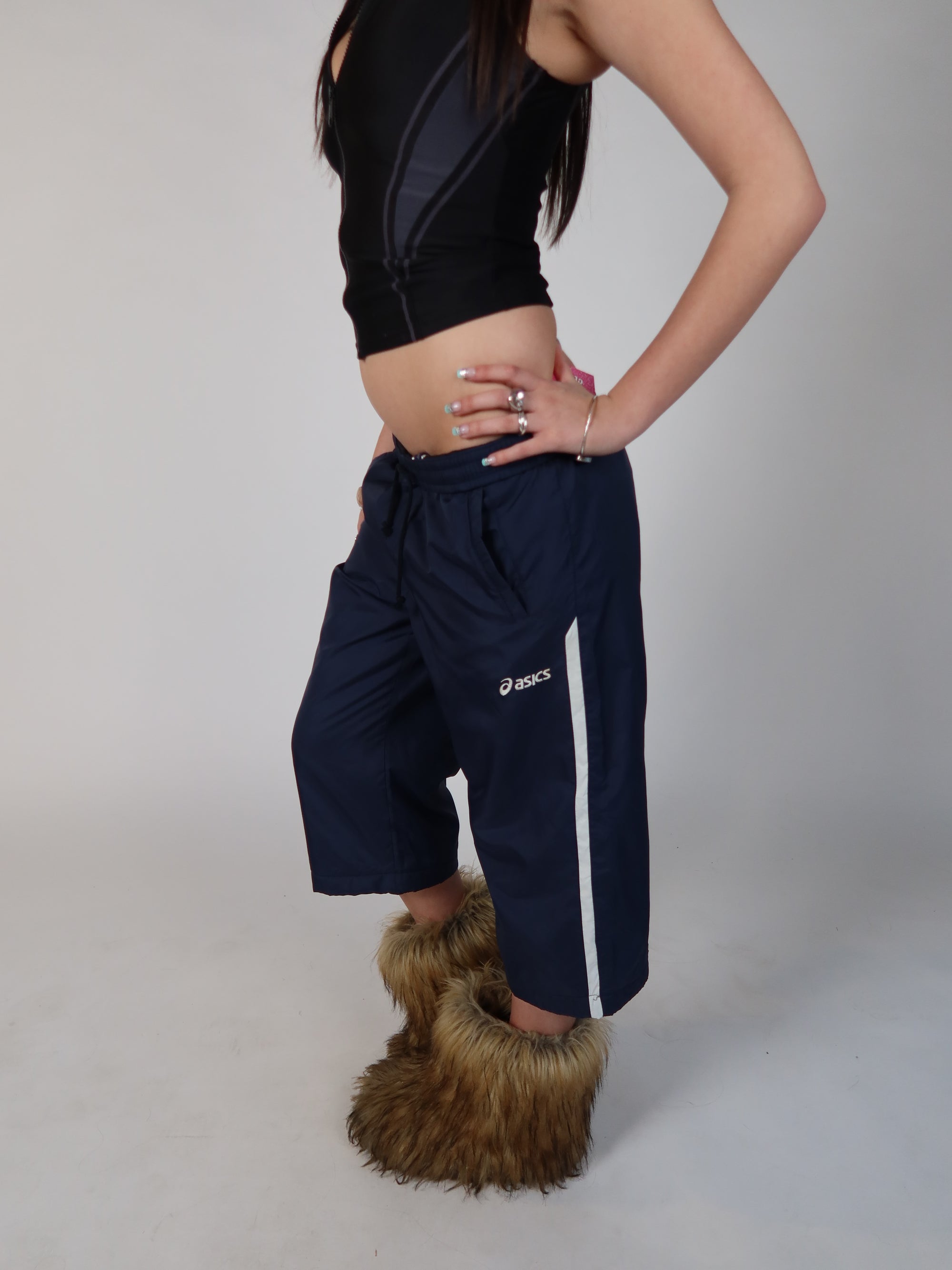 Asics Navy Track Pants S/M
