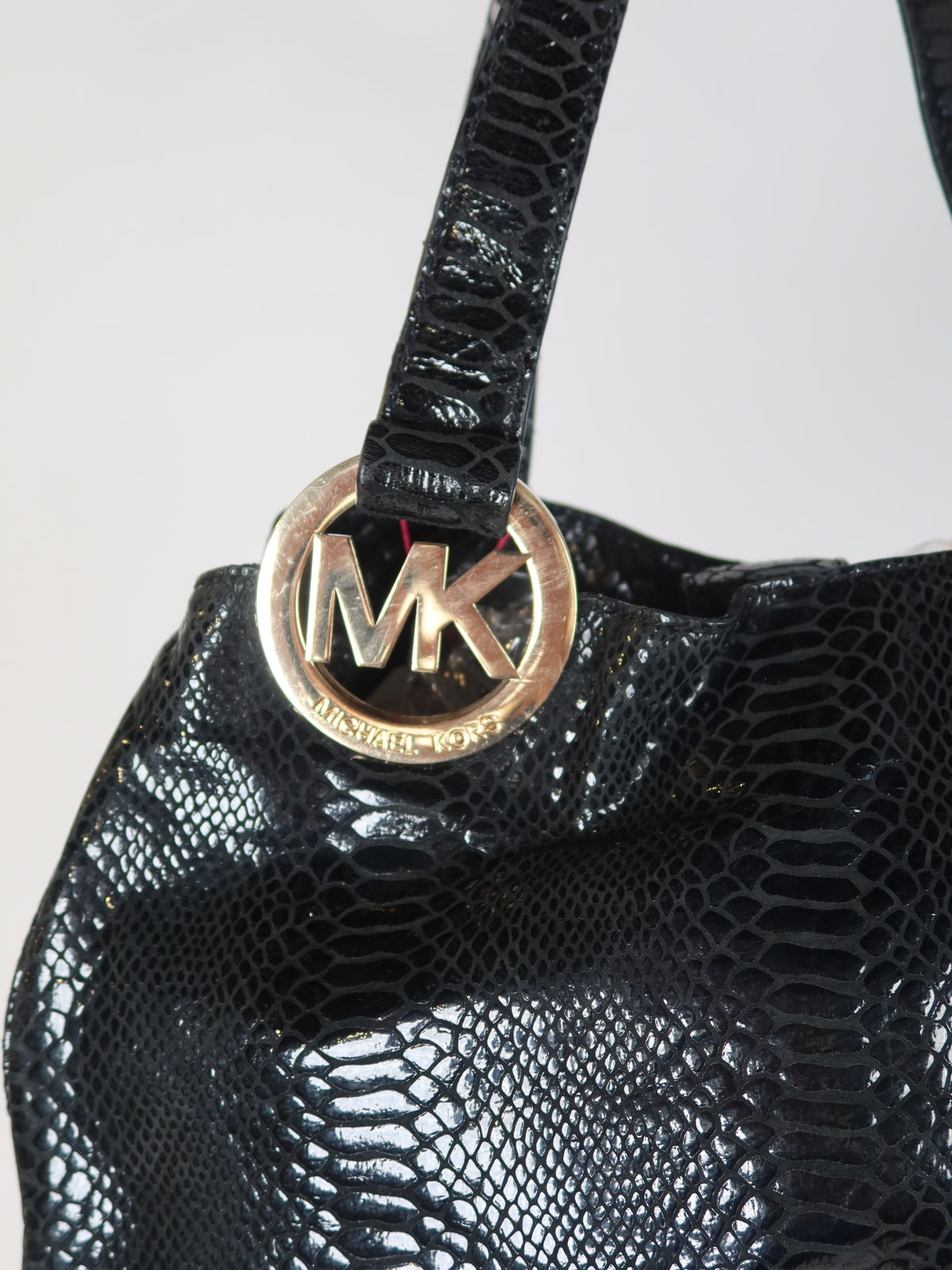 Michael Kors Black Snake Print Hobo Bag