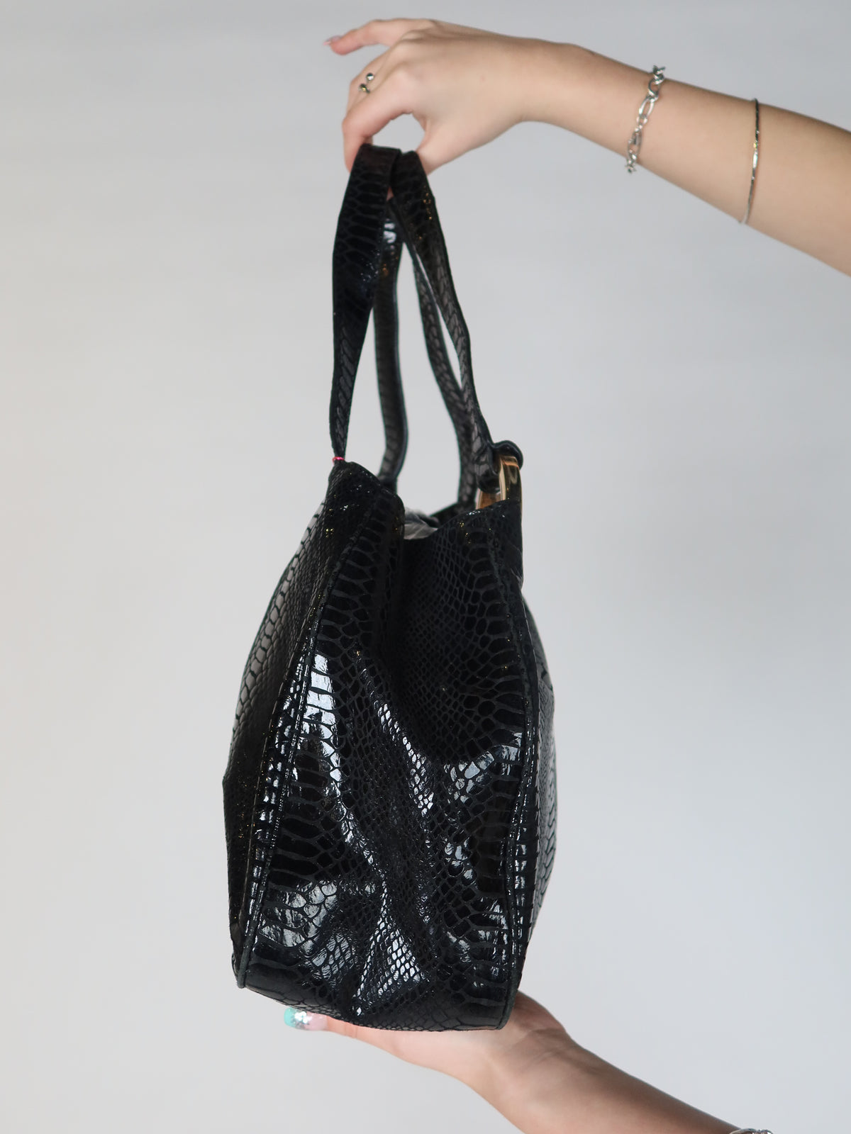 Michael Kors Black Snake Print Hobo Bag