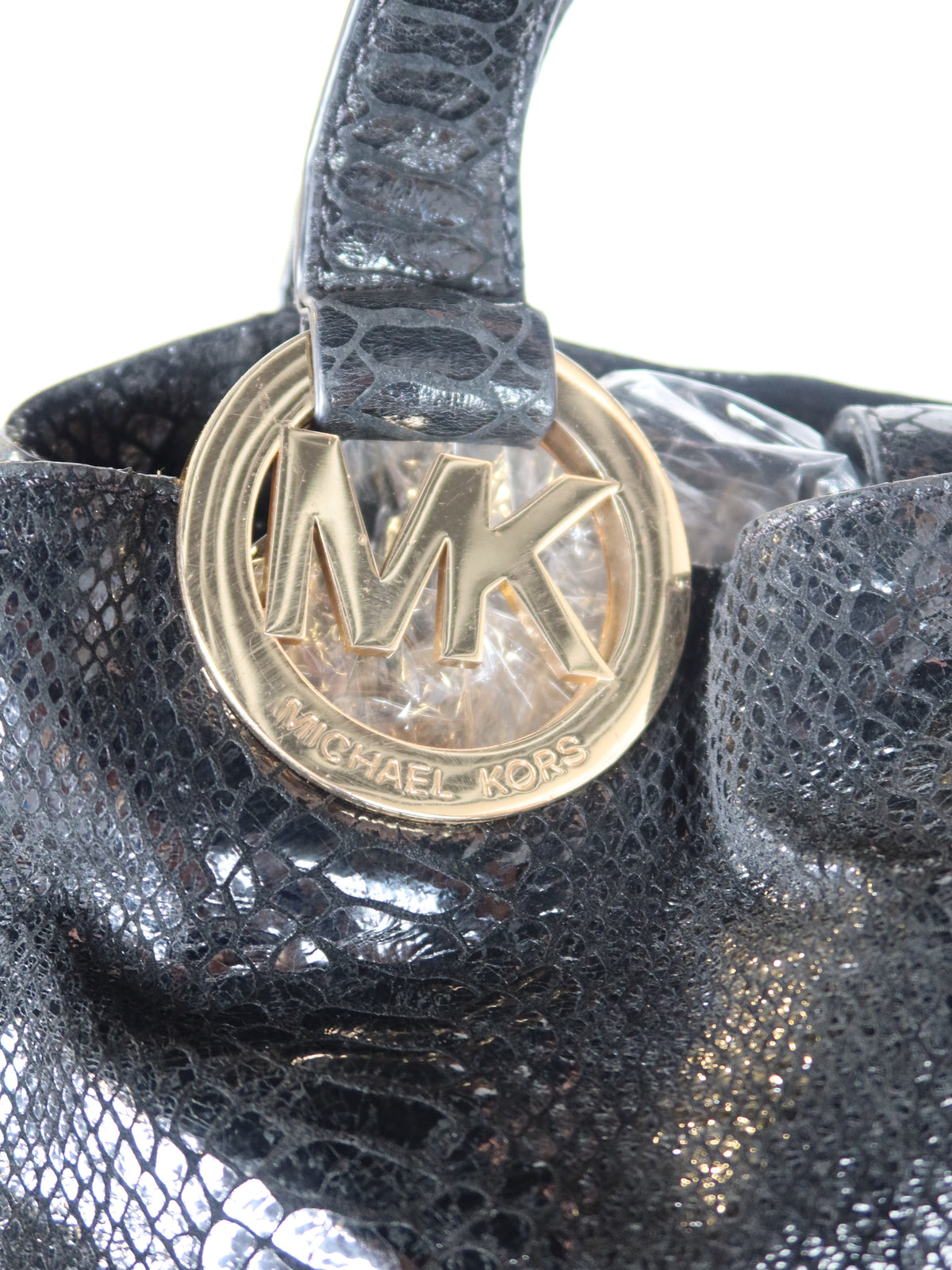 Michael Kors Black Snake Print Hobo Bag