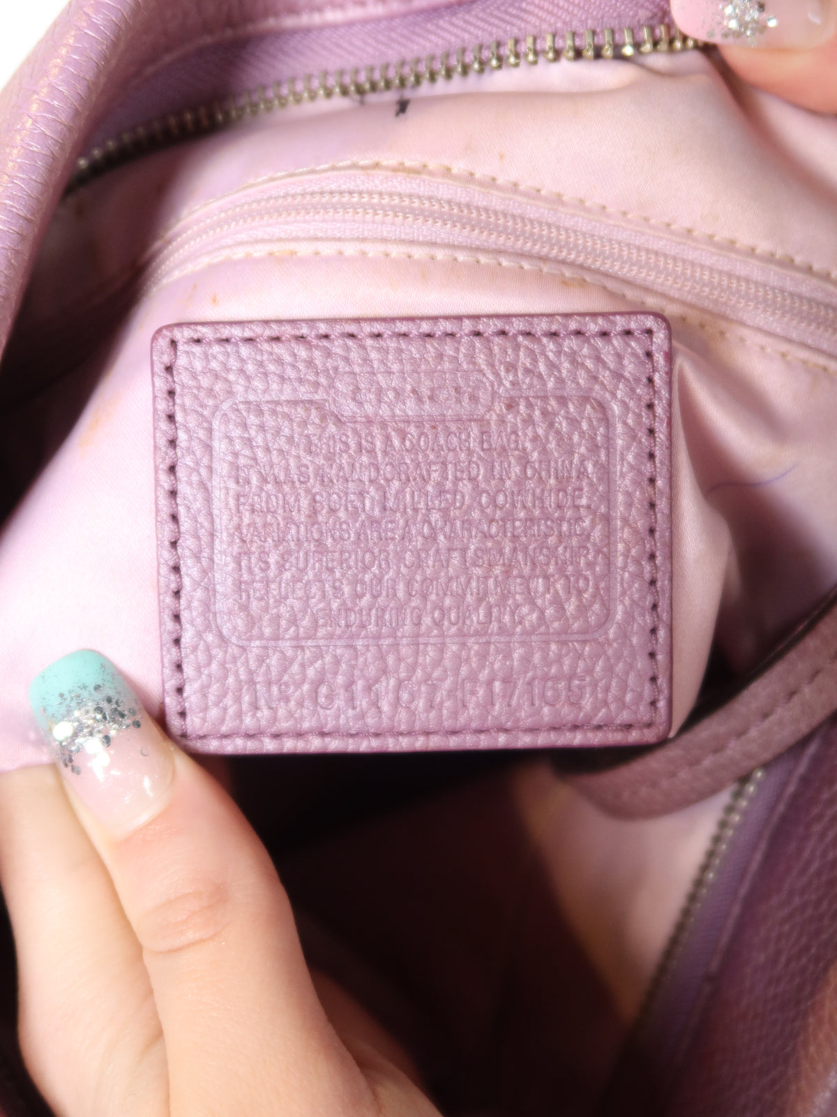 Coach Lilac Chain Strap Hobo Bag
