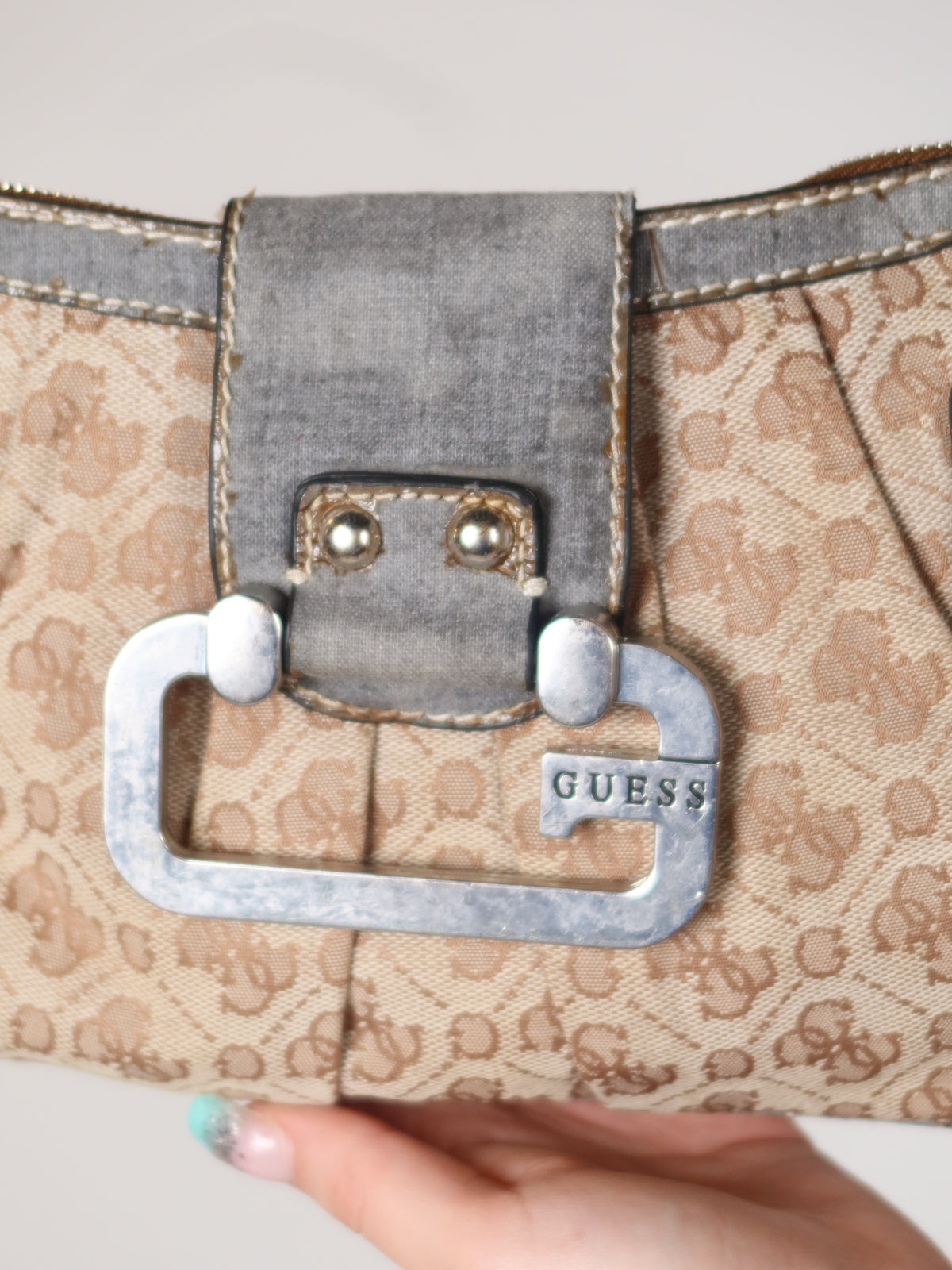 Guess Monogram Chain Shoulder Bag