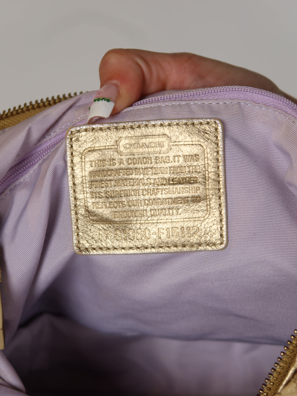 Coach Signature Gold Metallic Tote Bag