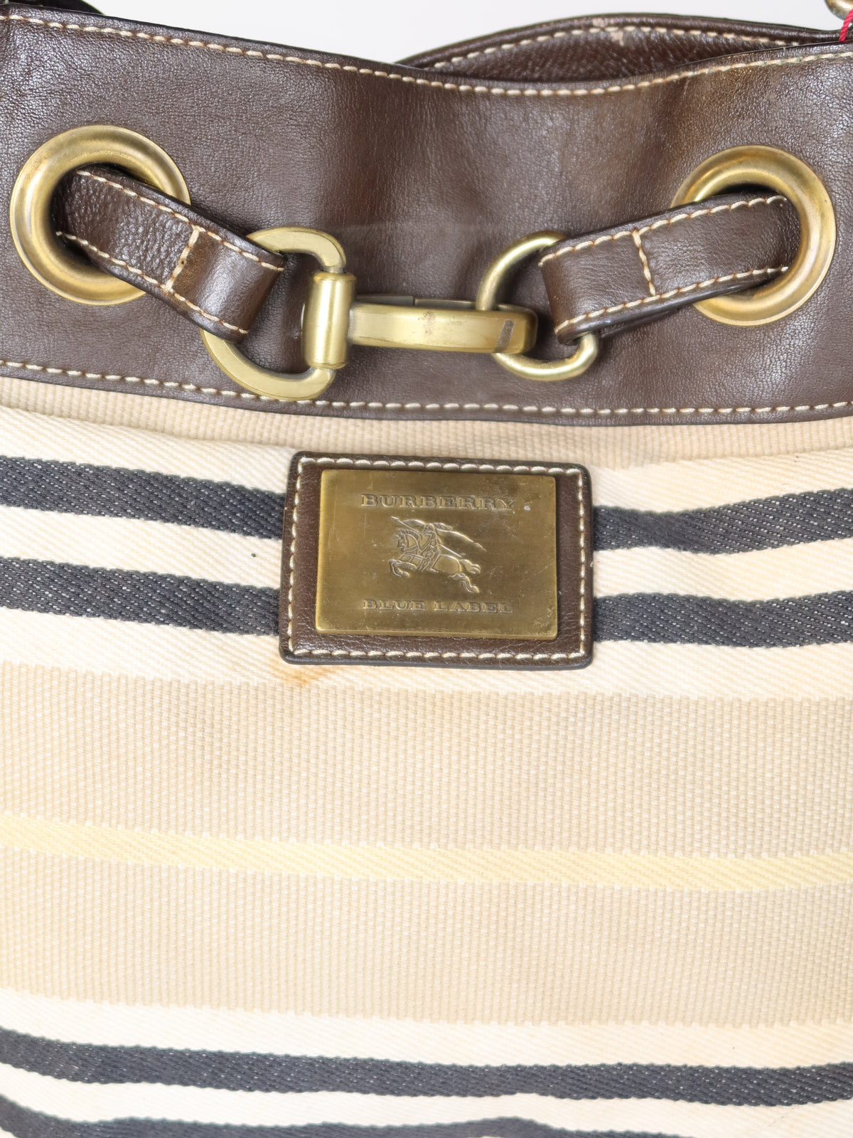 Burberry Striped Canvas Bag