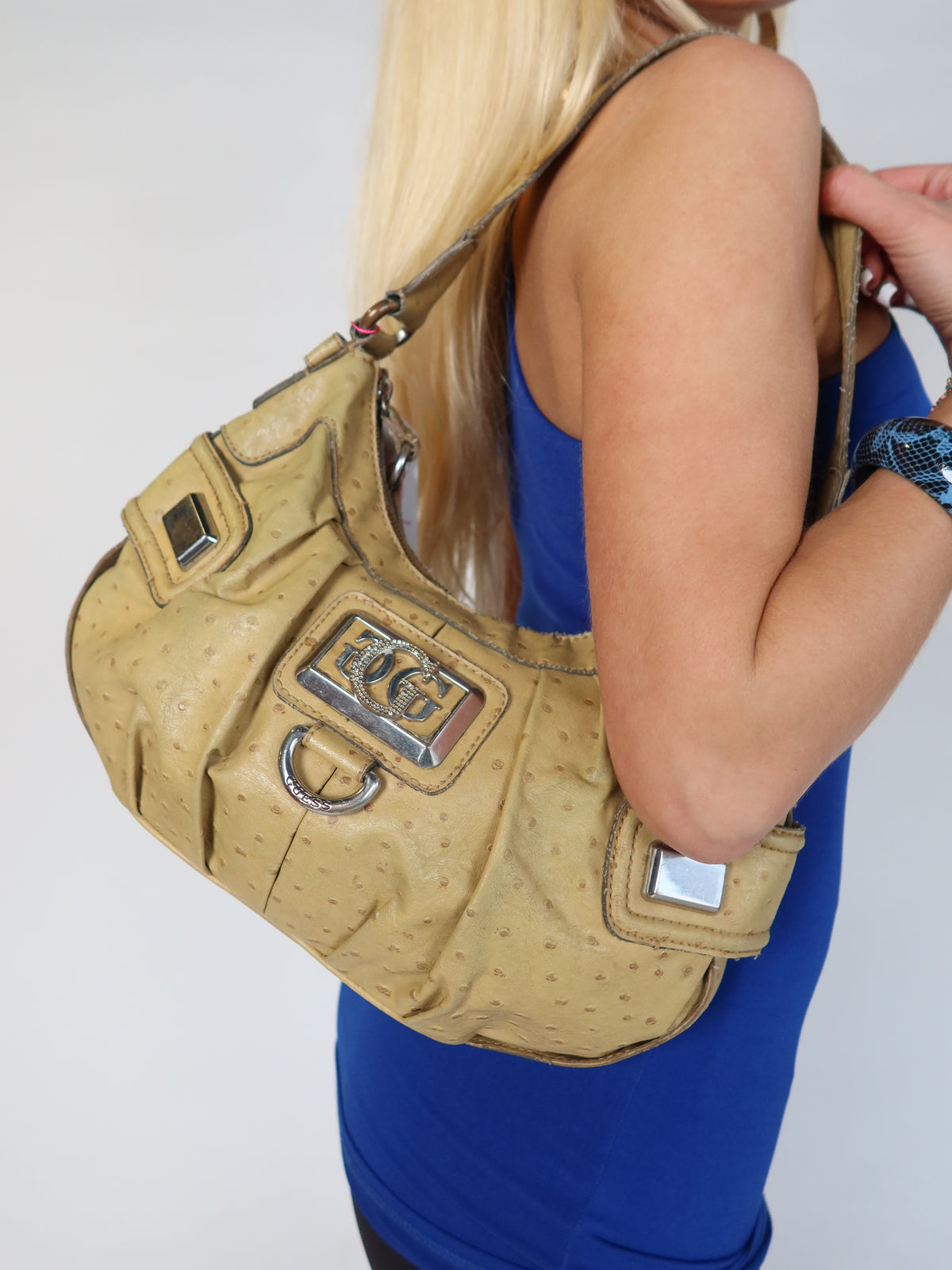 Guess Ostrich Print Hobo Bag