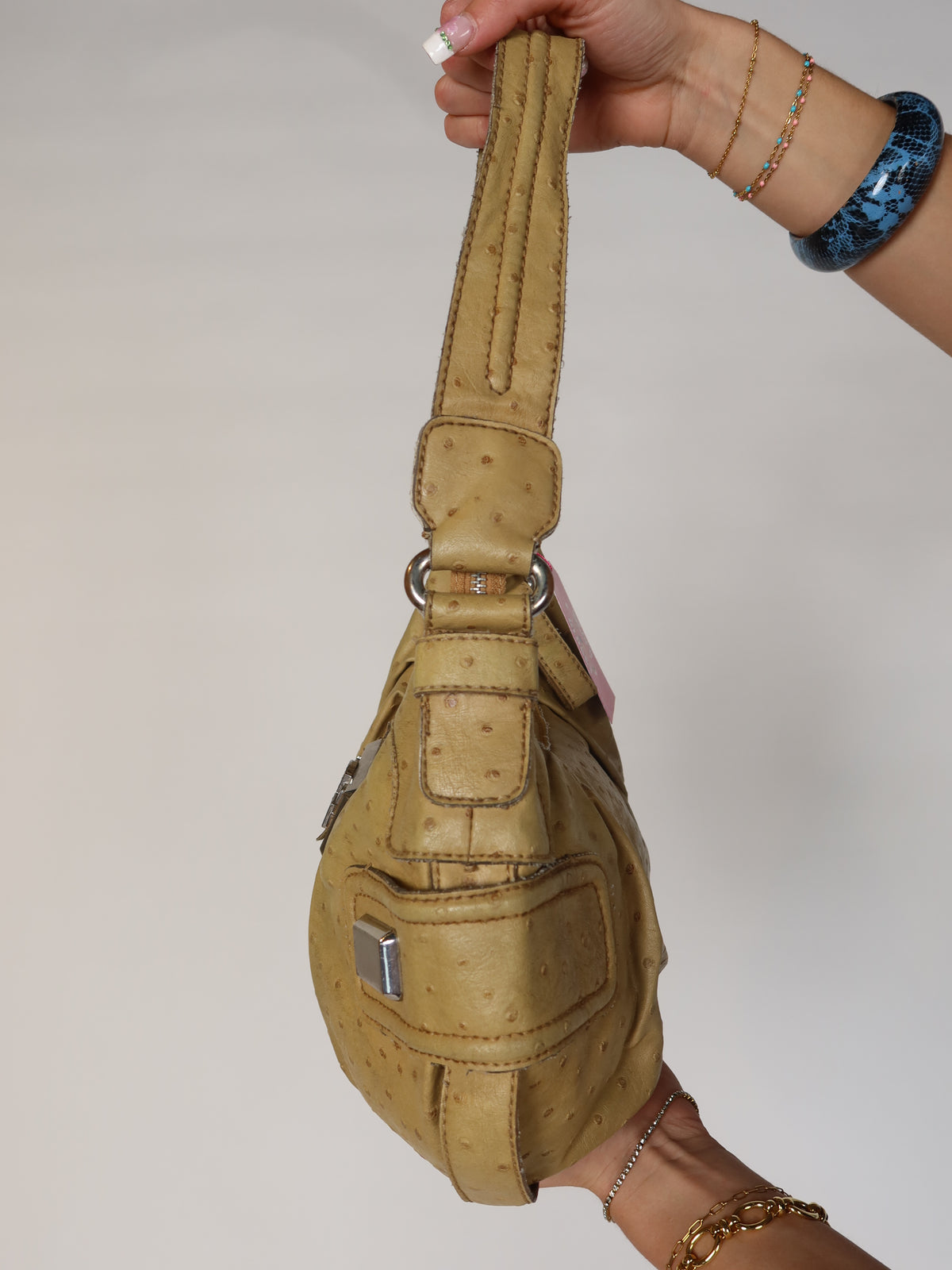 Guess Ostrich Print Hobo Bag