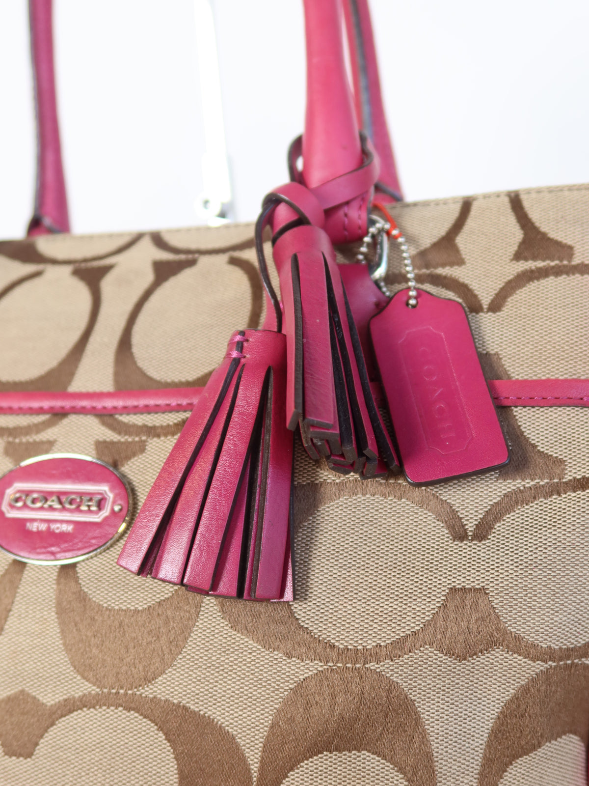 Coach Signature Magenta Trim Bag