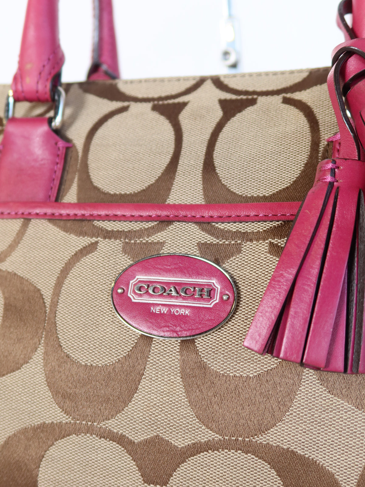 Coach Signature Magenta Trim Bag