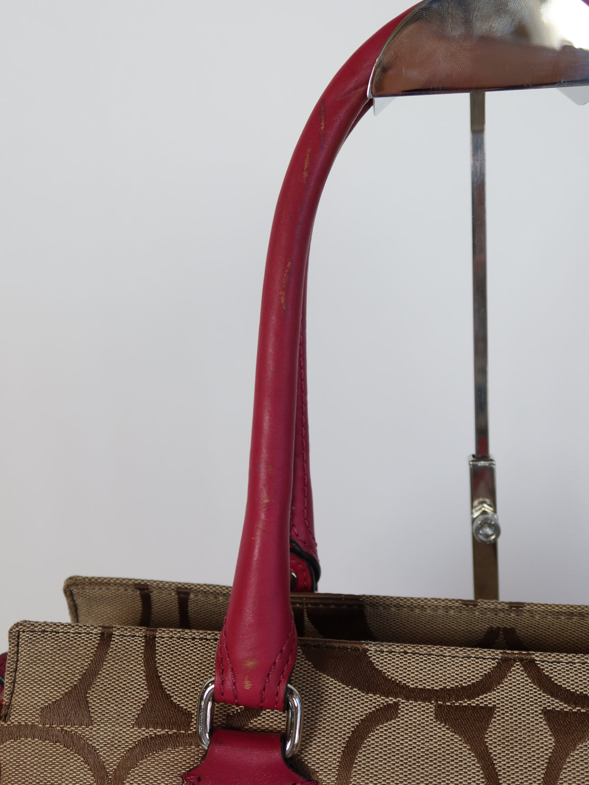 Coach Signature Magenta Trim Bag