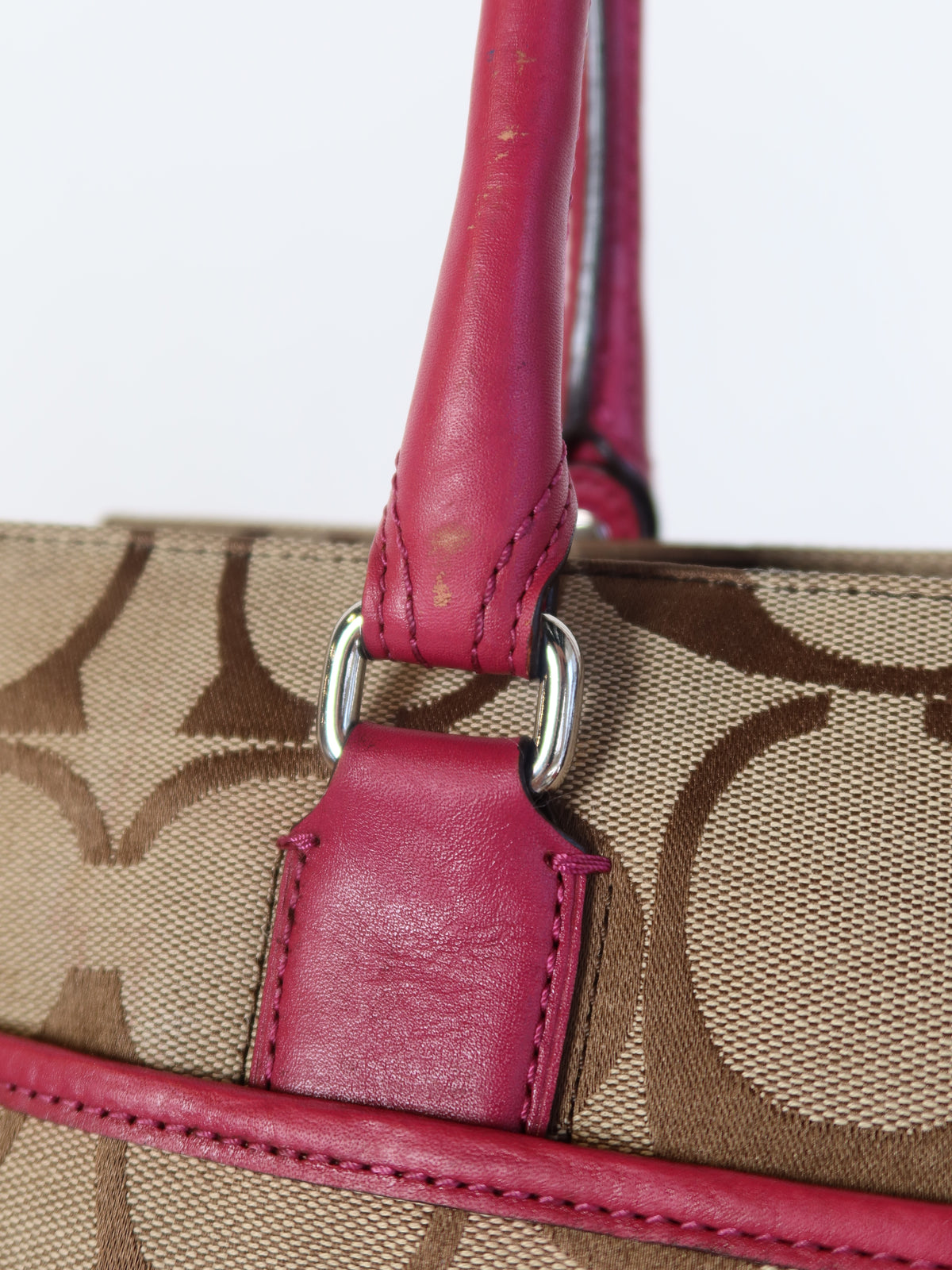 Coach Signature Magenta Trim Bag