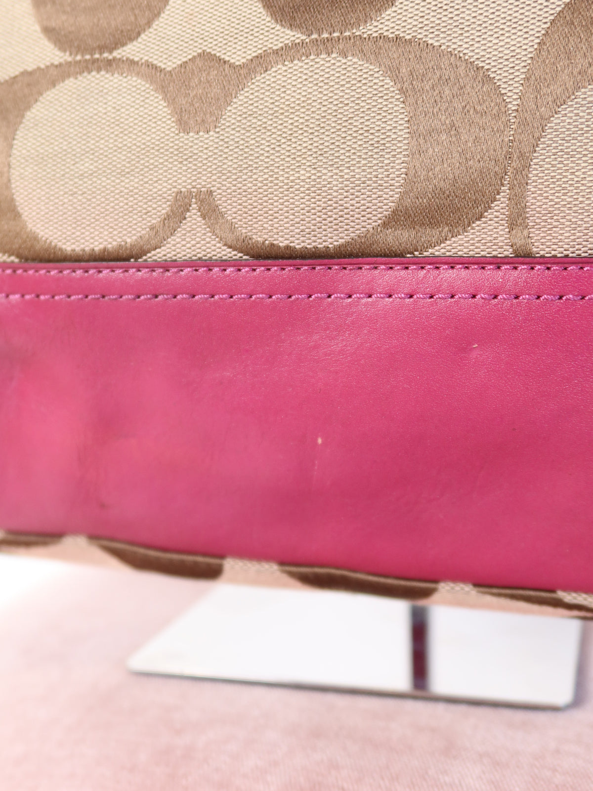 Coach Signature Magenta Trim Bag
