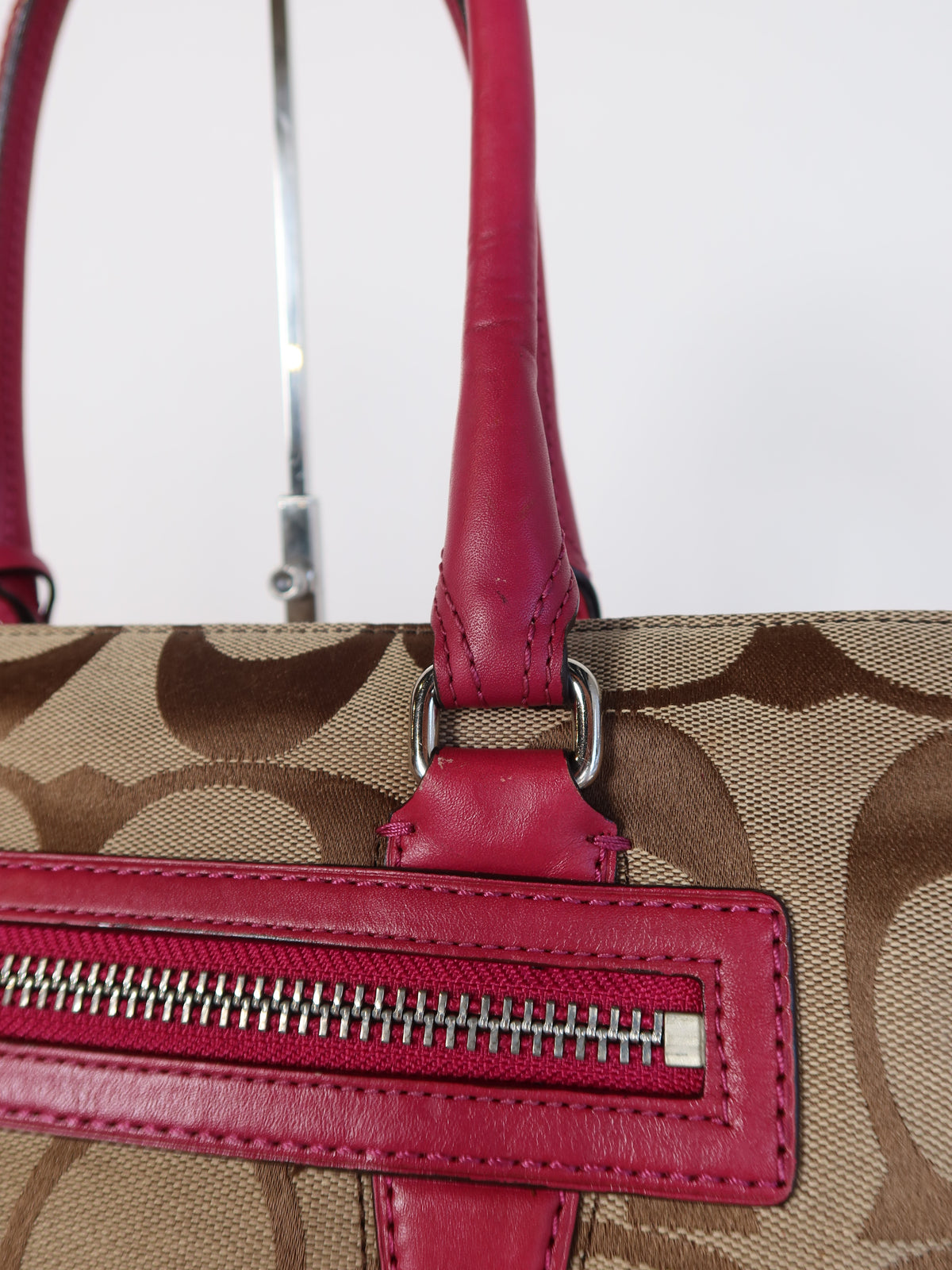Coach Signature Magenta Trim Bag