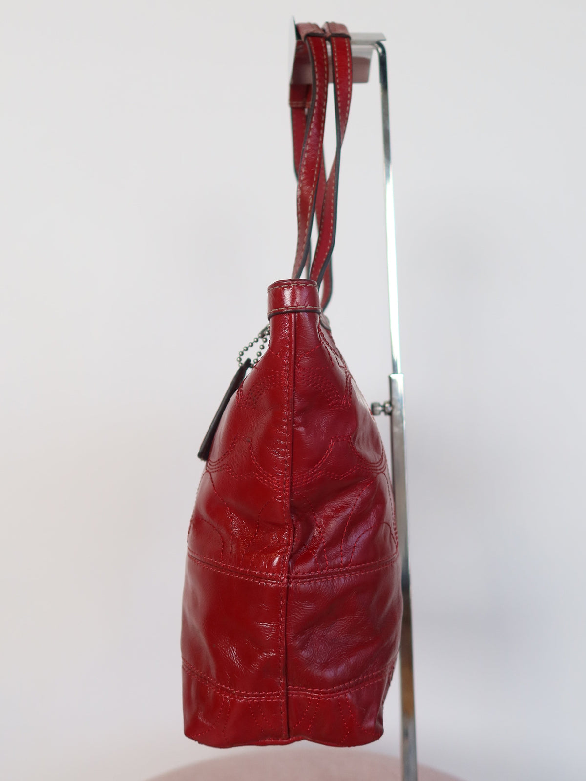 Coach Red Patent Signature Tote Bag