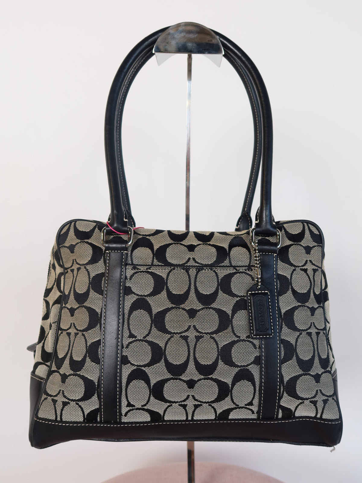 Coach Signature Black & Grey Satchel Bag