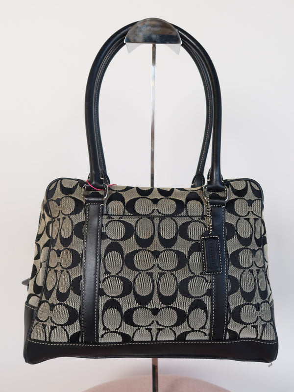 Coach Signature Black & Grey Satchel Bag