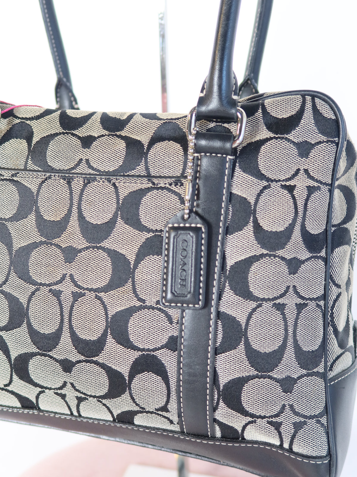 Coach Signature Black & Grey Satchel Bag
