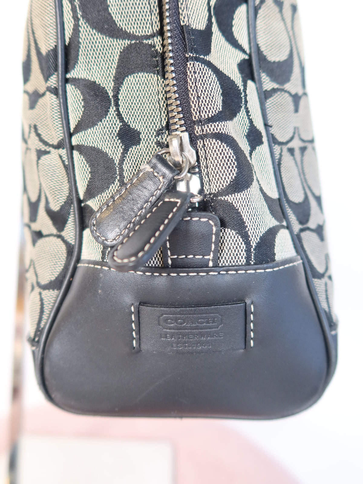 Coach Signature Black & Grey Satchel Bag