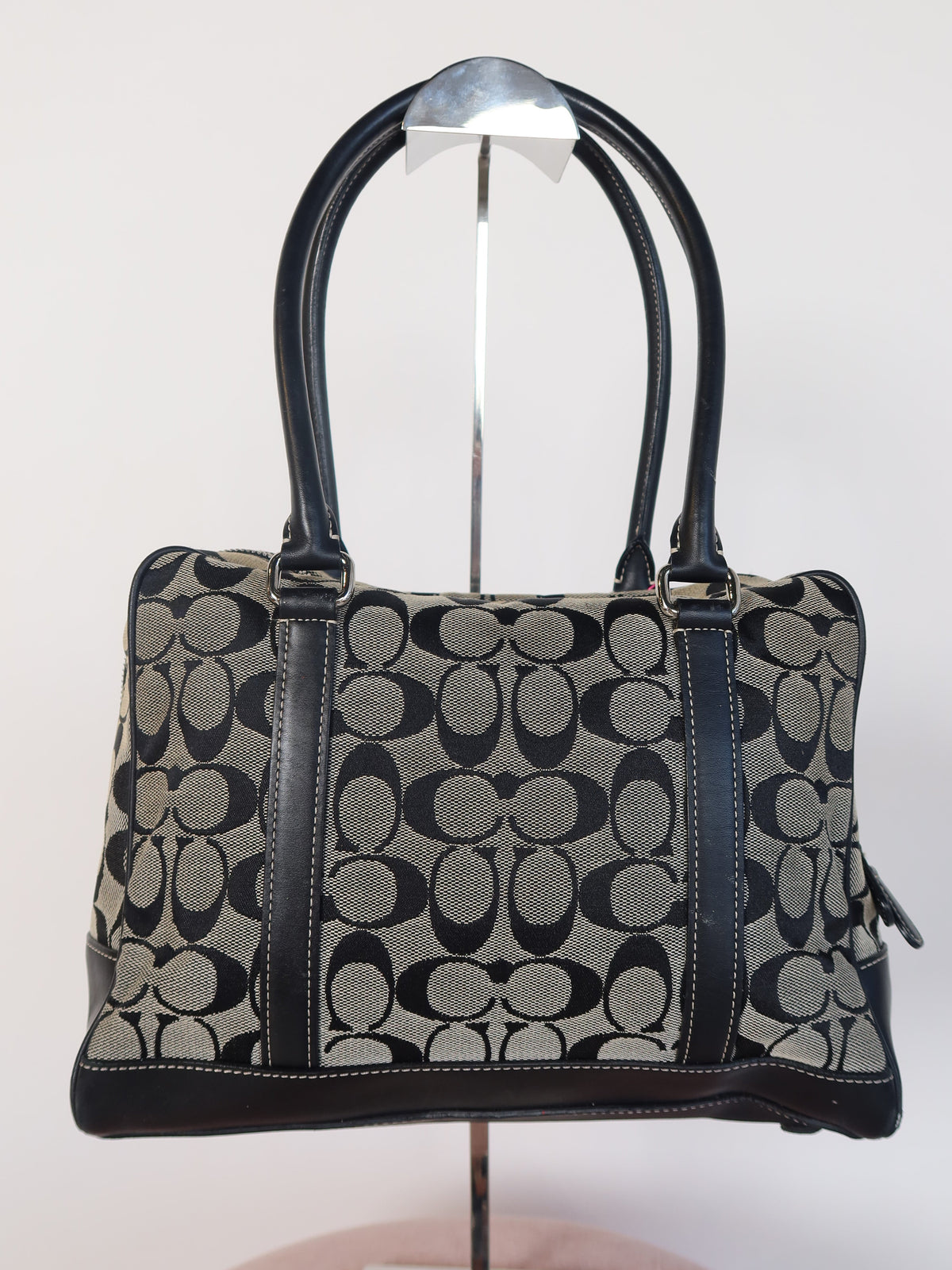 Coach Signature Black & Grey Satchel Bag