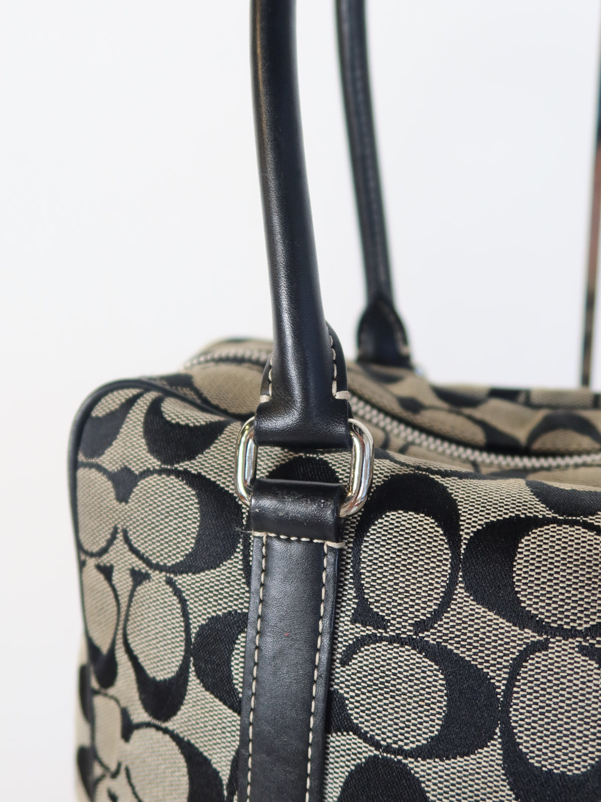 Coach Signature Black & Grey Satchel Bag
