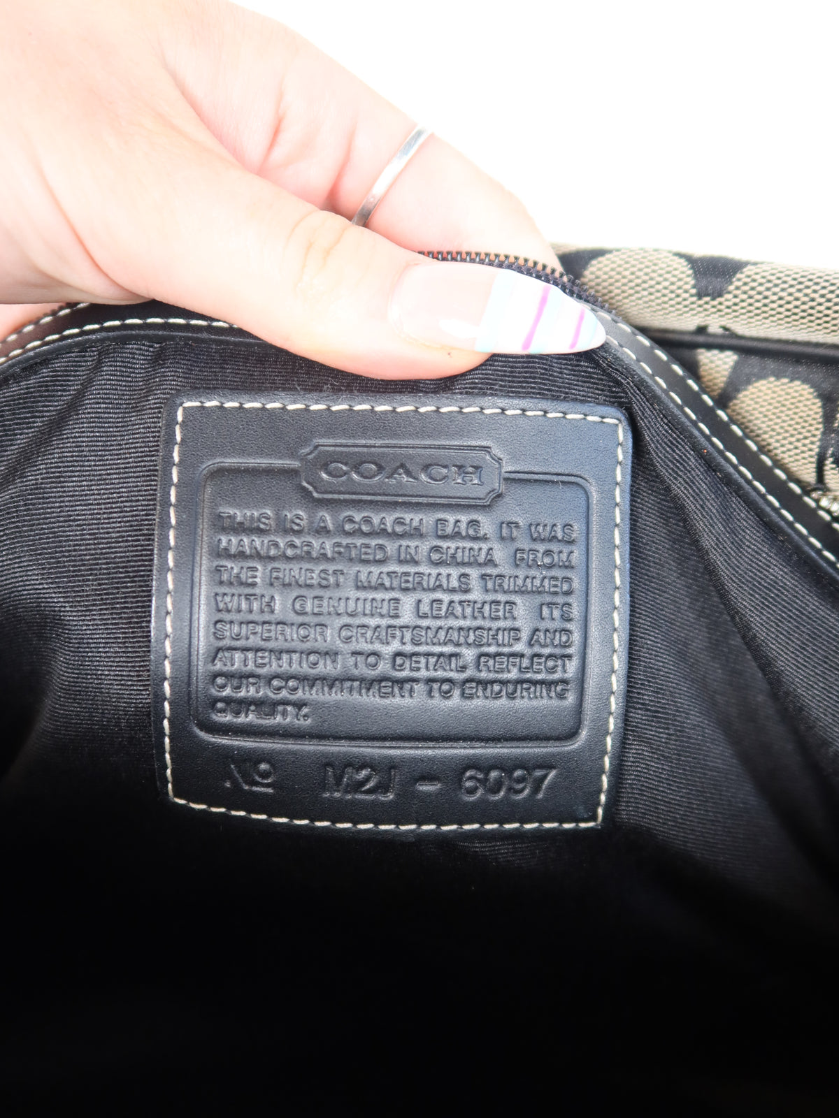 Coach Signature Black & Grey Satchel Bag