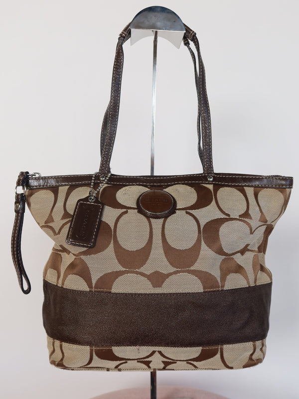 Coach Signature Stripe Tote Bag