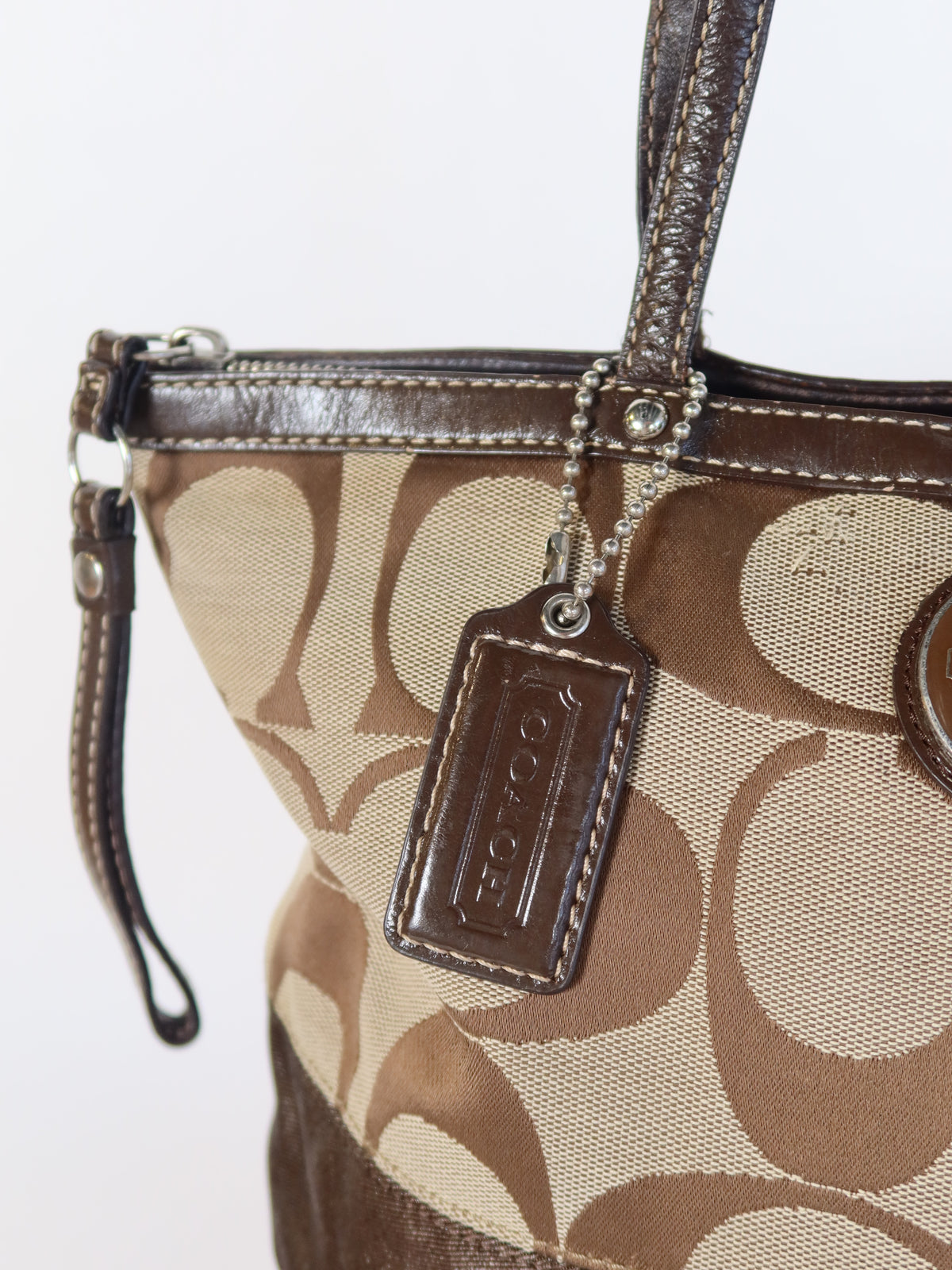 Coach Signature Stripe Tote Bag