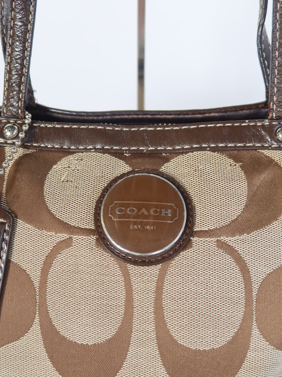 Coach Signature Stripe Tote Bag