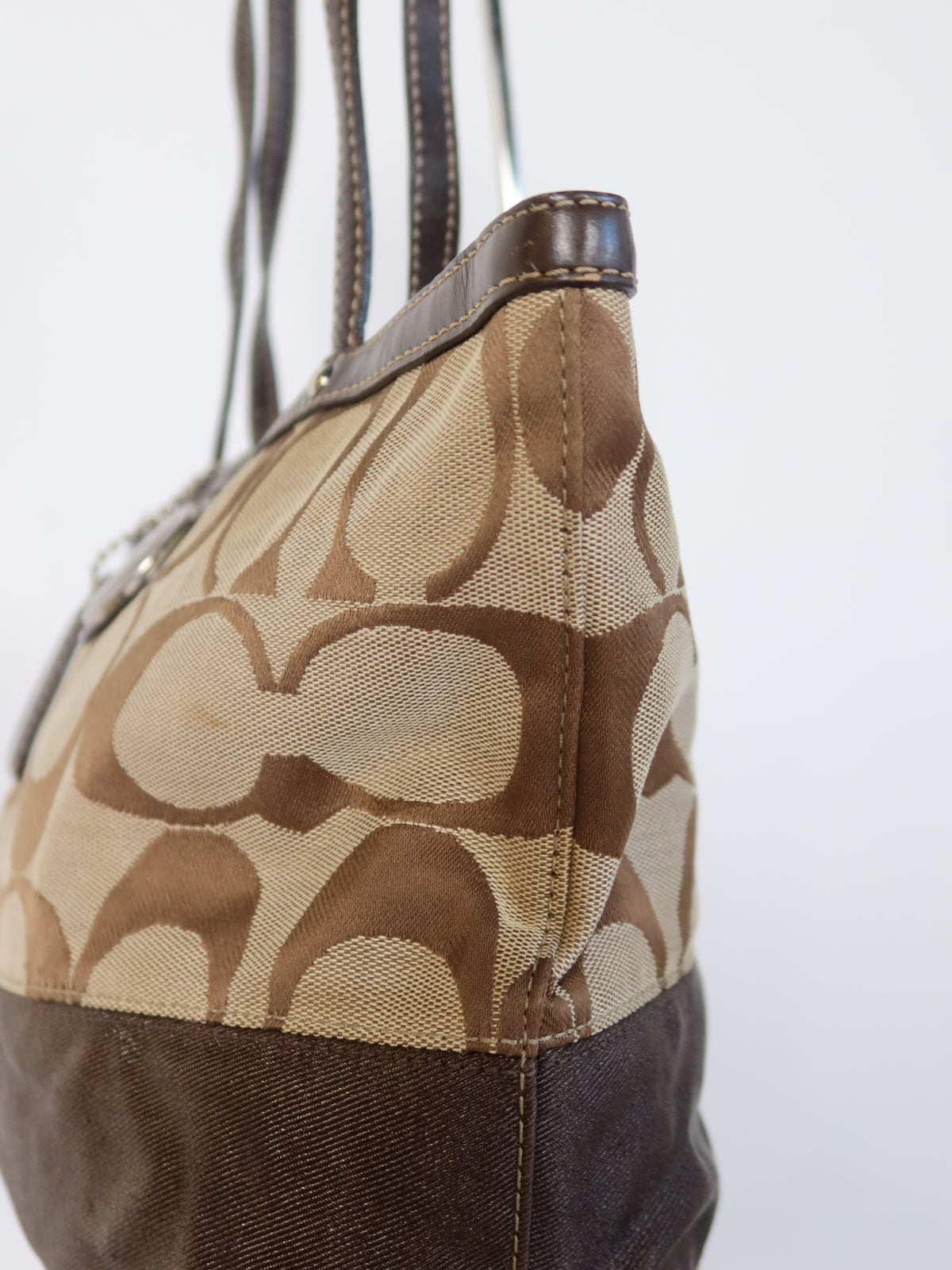 Coach Signature Stripe Tote Bag