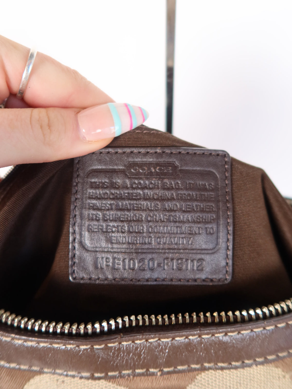 Coach Signature Stripe Tote Bag