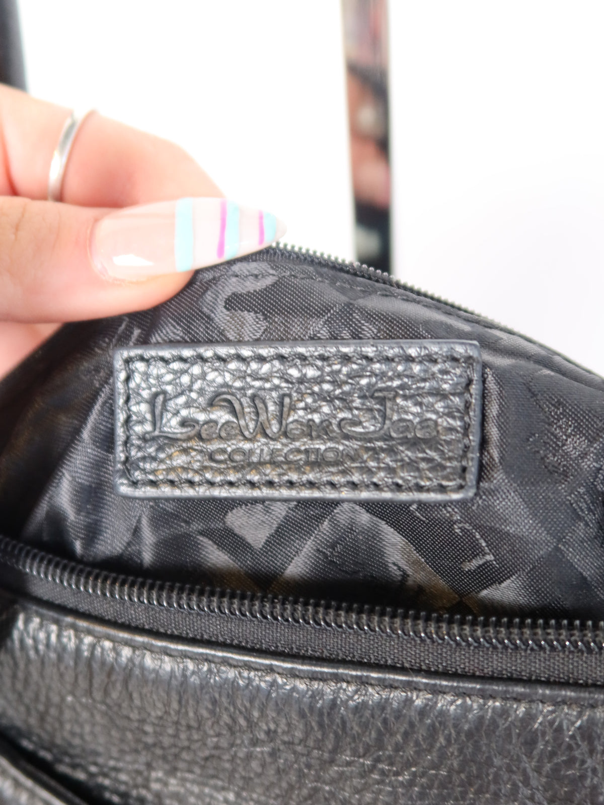 Studded Black Leather Handbag